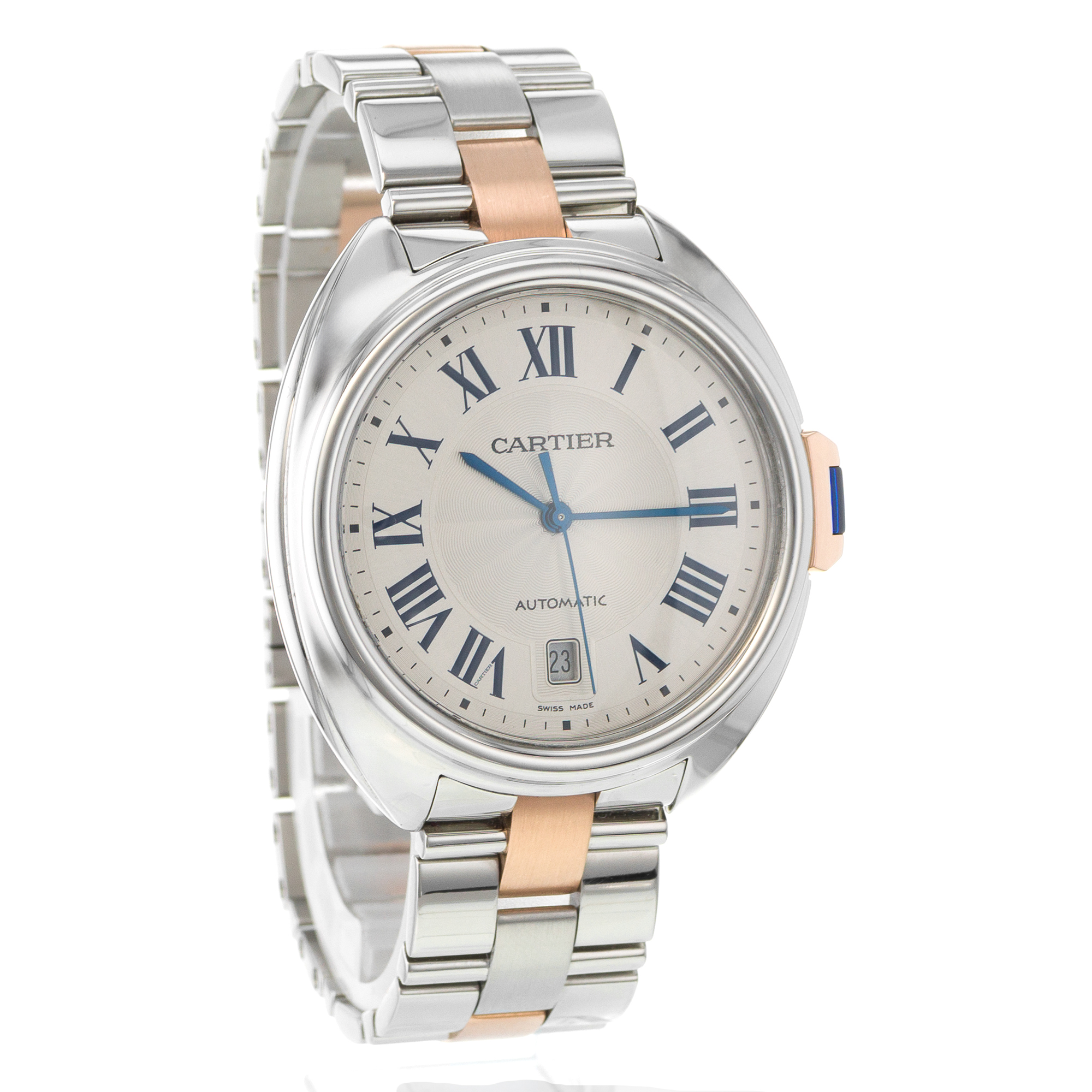 Cartier Cle de Cartier W2CL0002 3850 40mm Silver Roman Automatic Mens Watch thumbnail 8