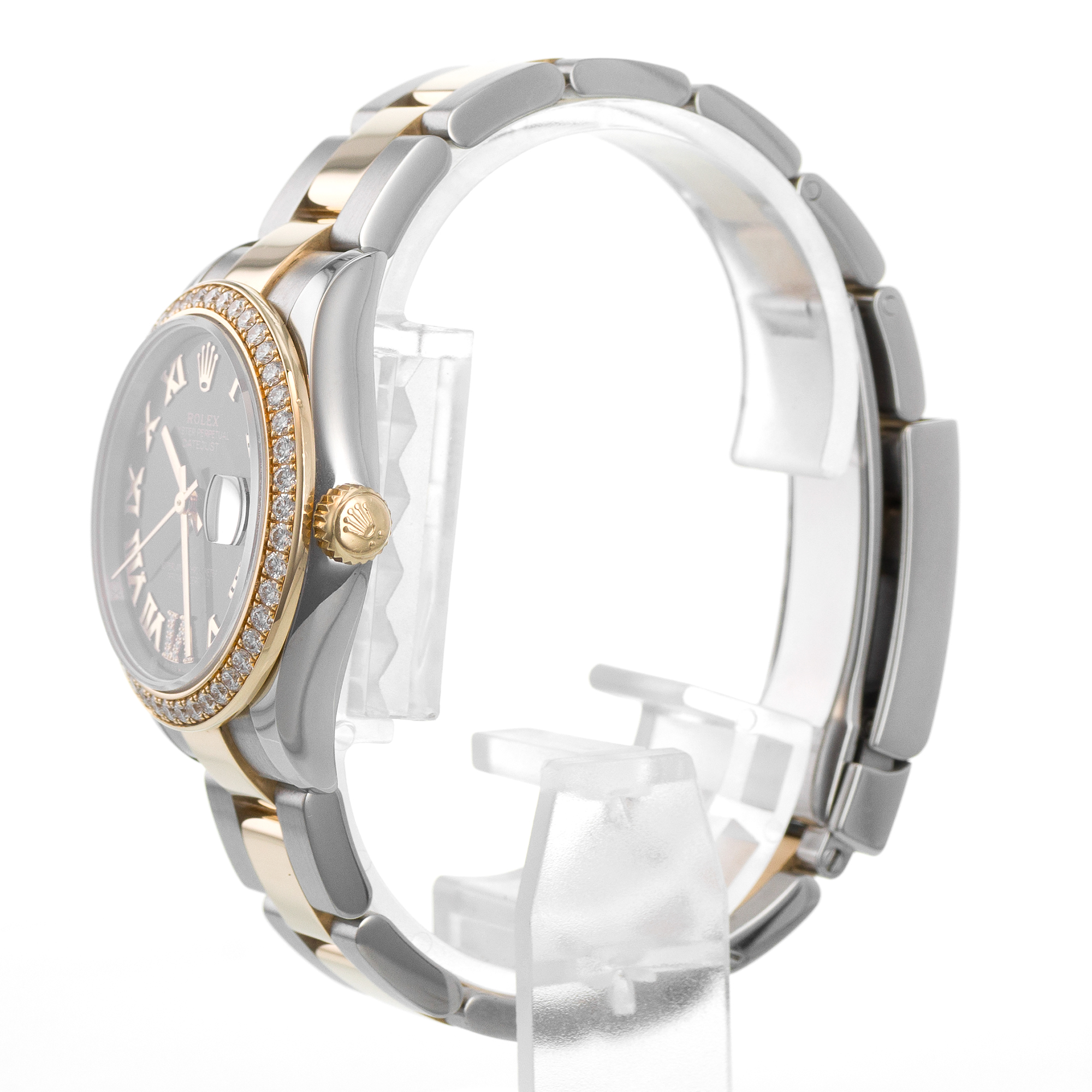 Rolex Datejust 31 278383 Dark Grey Factory Diamond Yellow Gold Ladies Watch thumbnail 5