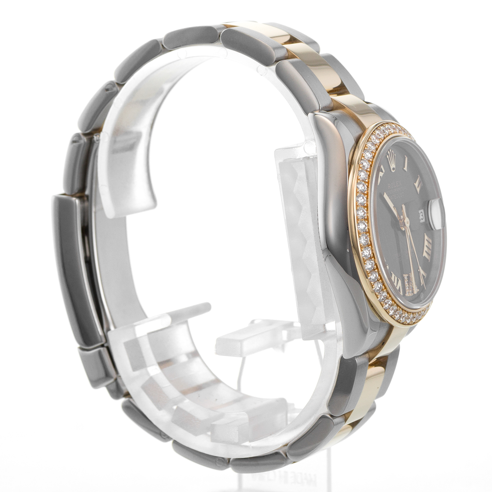 Rolex Datejust 31 278383 Dark Grey Factory Diamond Yellow Gold Ladies Watch thumbnail 6