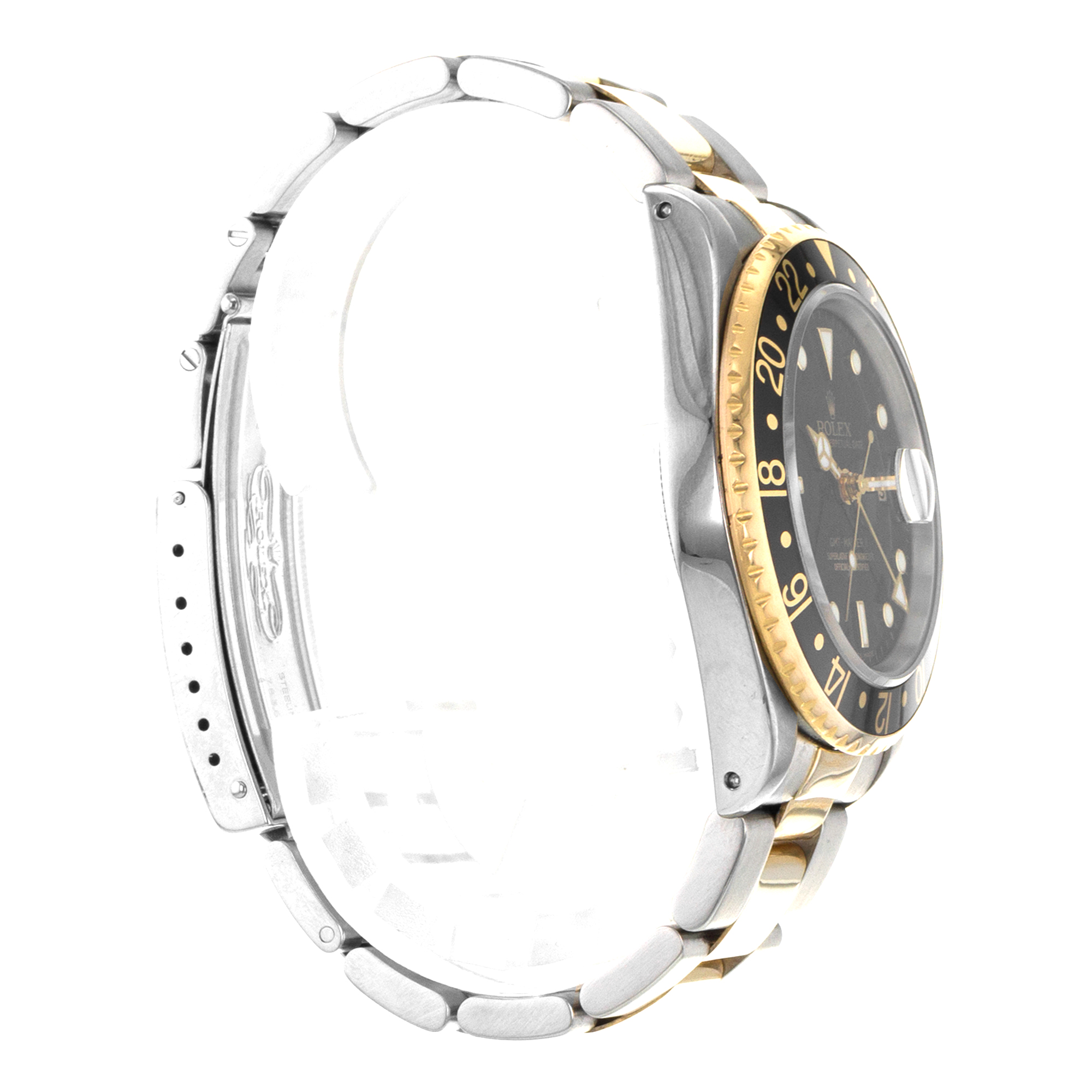 Rolex GMT-Master II 16713 40mm Black Steel Yellow Gold Oyster Mens Watch 1991 thumbnail 6