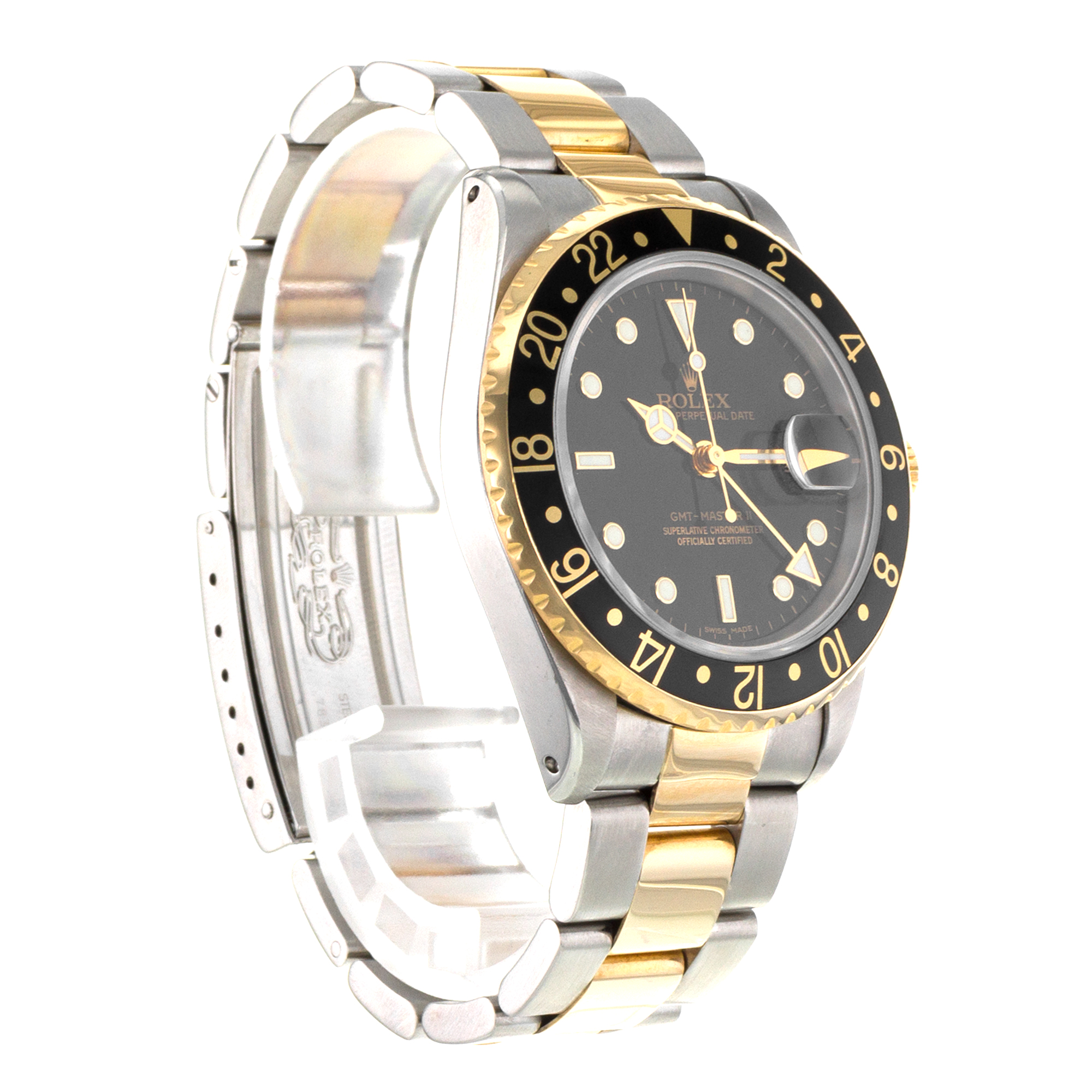 Rolex GMT-Master II 16713 40mm Black Steel Yellow Gold Oyster Mens Watch 1991 thumbnail 7