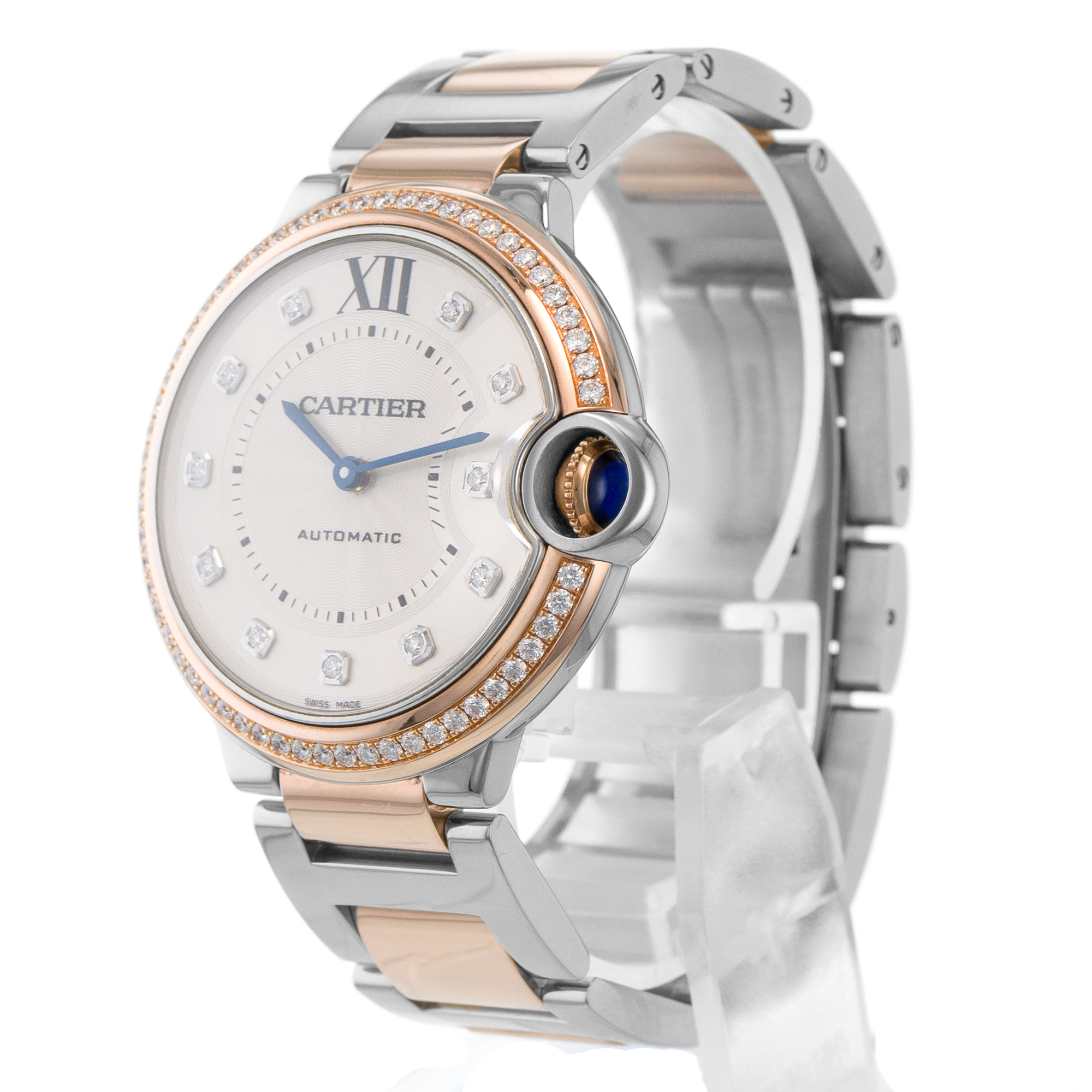 Cartier Ballon Bleu 36 WE902078 3754 Silver Diamond Dial Automatic Ladies Watch thumbnail 5