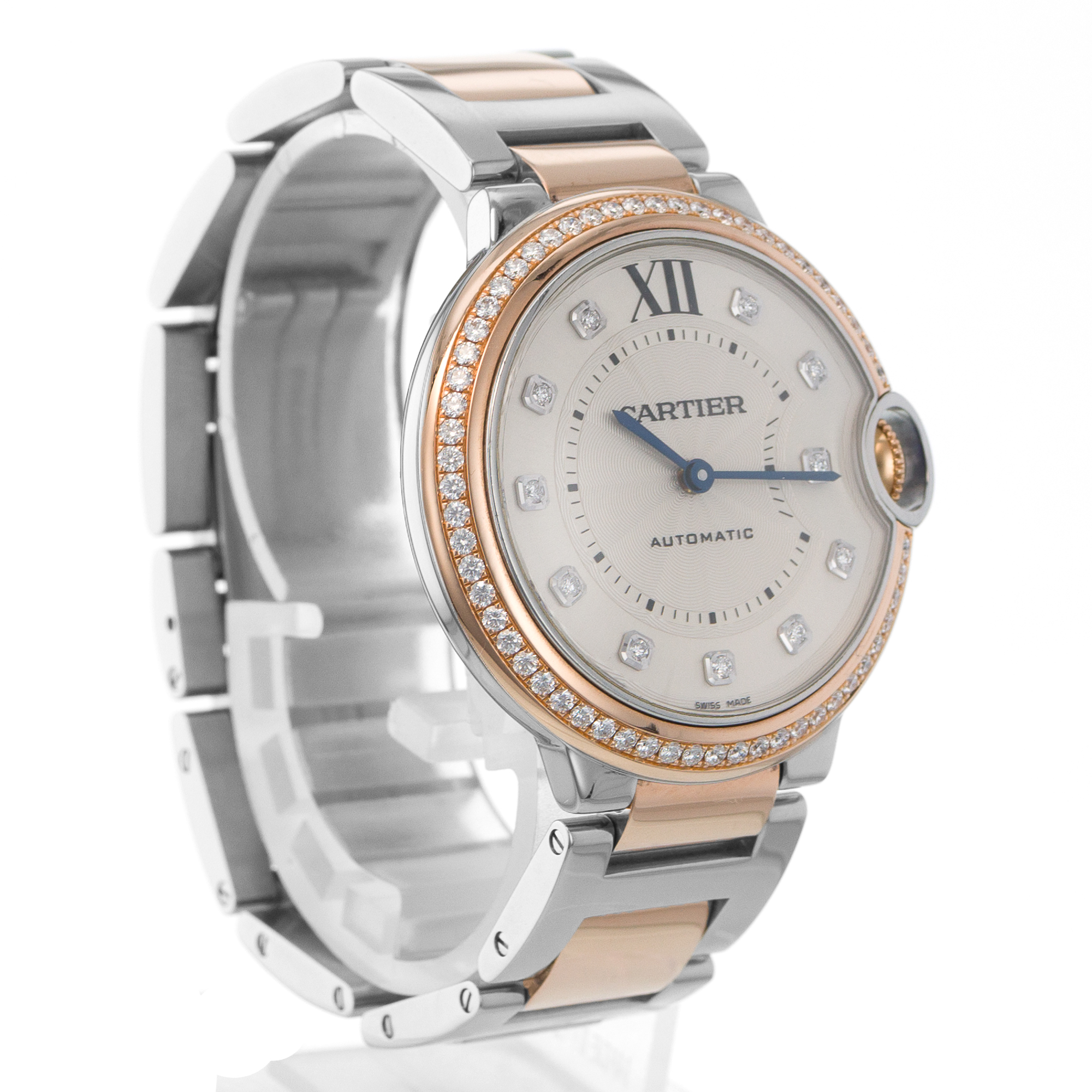 Cartier Ballon Bleu 36 WE902078 3754 Silver Diamond Dial Automatic Ladies Watch thumbnail 8