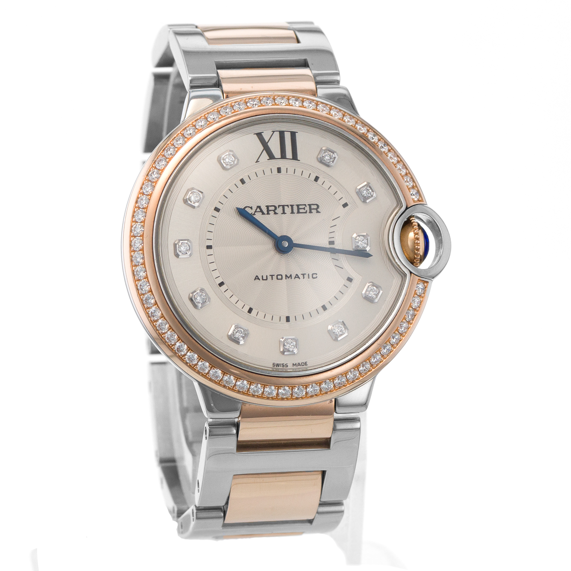 Cartier Ballon Bleu 36 WE902078 3754 Silver Diamond Dial Automatic Ladies Watch thumbnail 9
