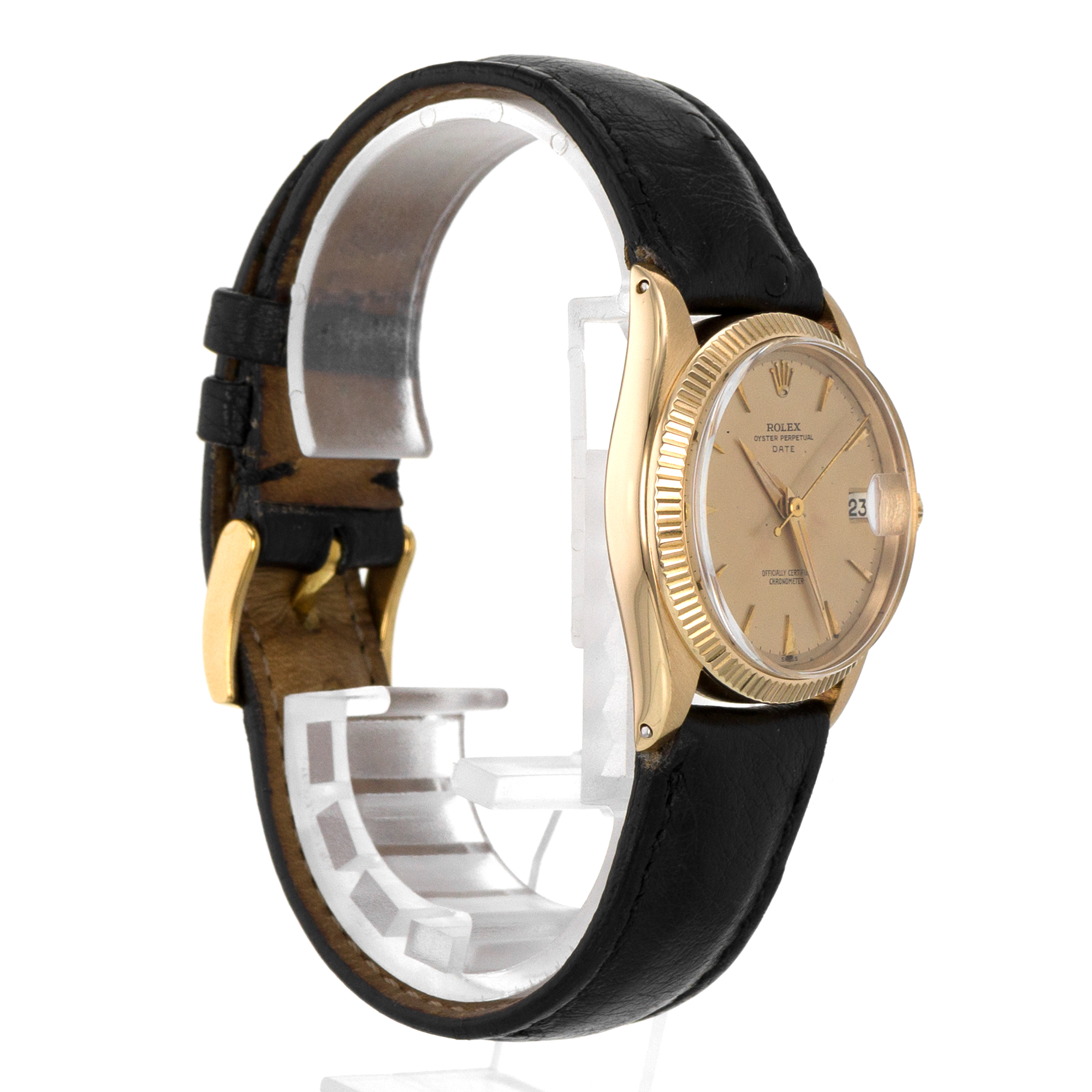 Rolex Oyster Perpetual Date 6627 Vintage Automatic Yellow Gold Mens Watch thumbnail 7