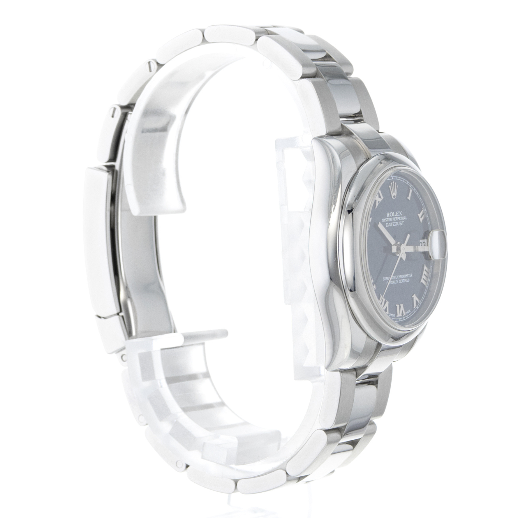 Rolex Datejust 31 178240 Blue Roman Smooth Stainless Steel Oyster Ladies Watch thumbnail 7