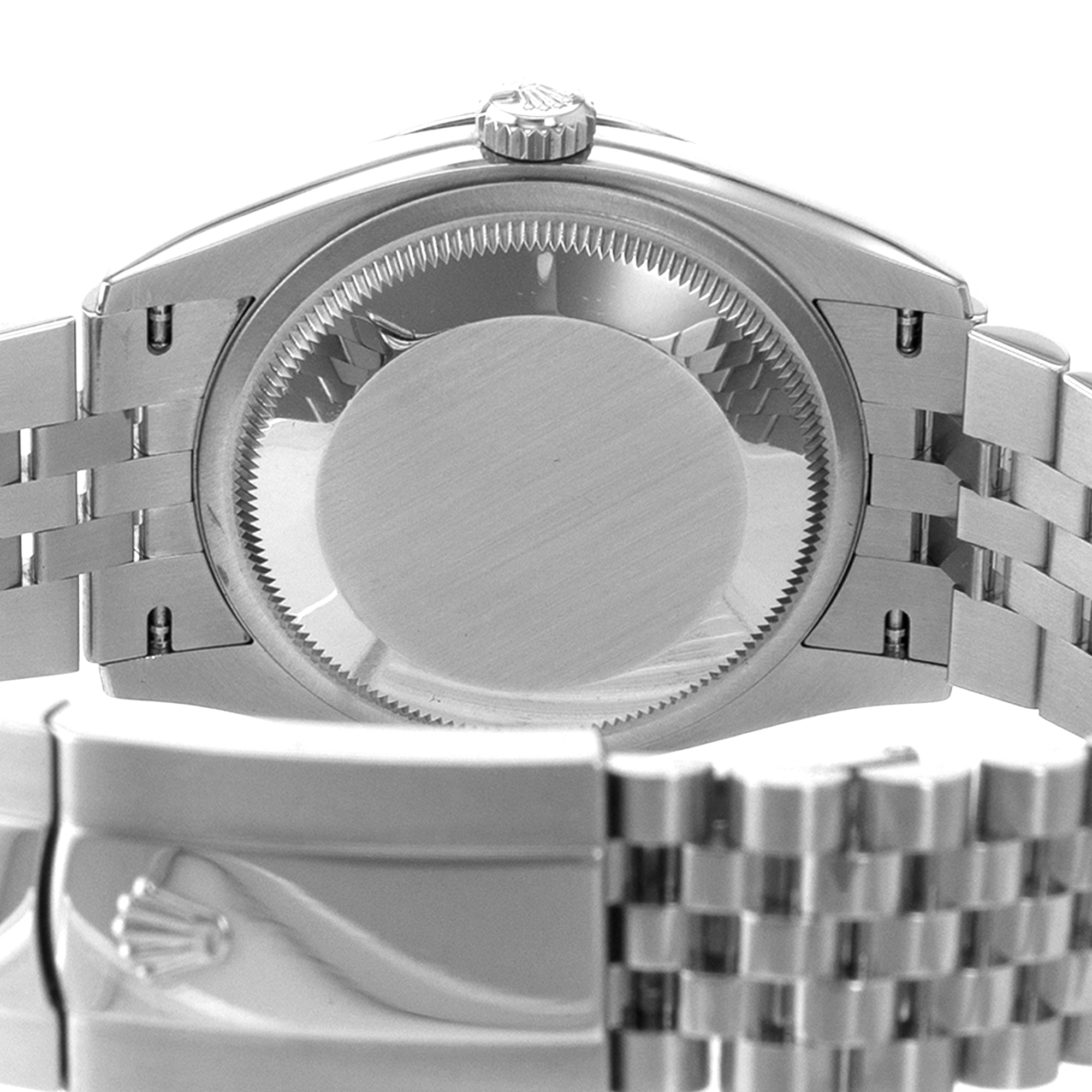 Rolex Datejust 36 126234 Black Stick Steel White Gold Fluted Jubilee Mens Watch thumbnail 11