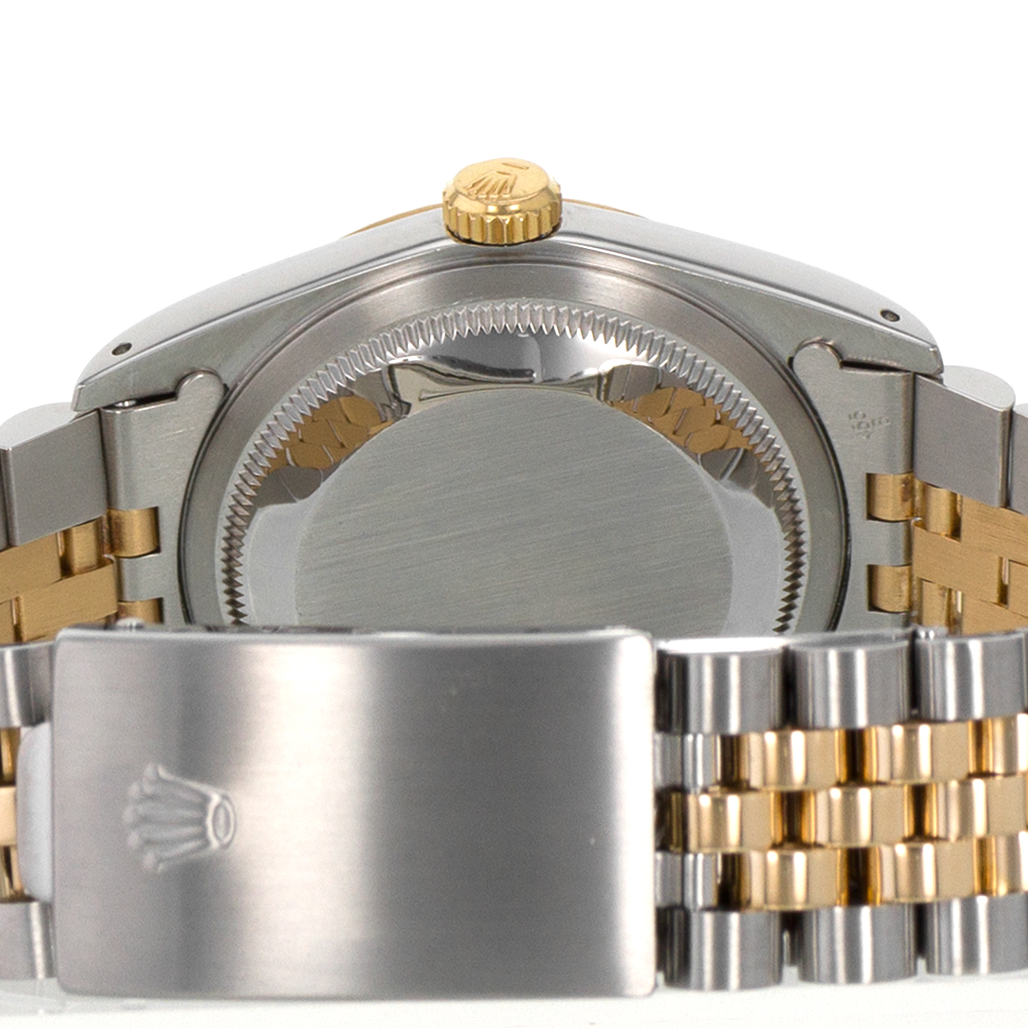 Rolex Datejust 36 16233 Cream Roman 18k Yellow Gold Fluted Jubilee Mens Watch thumbnail 10