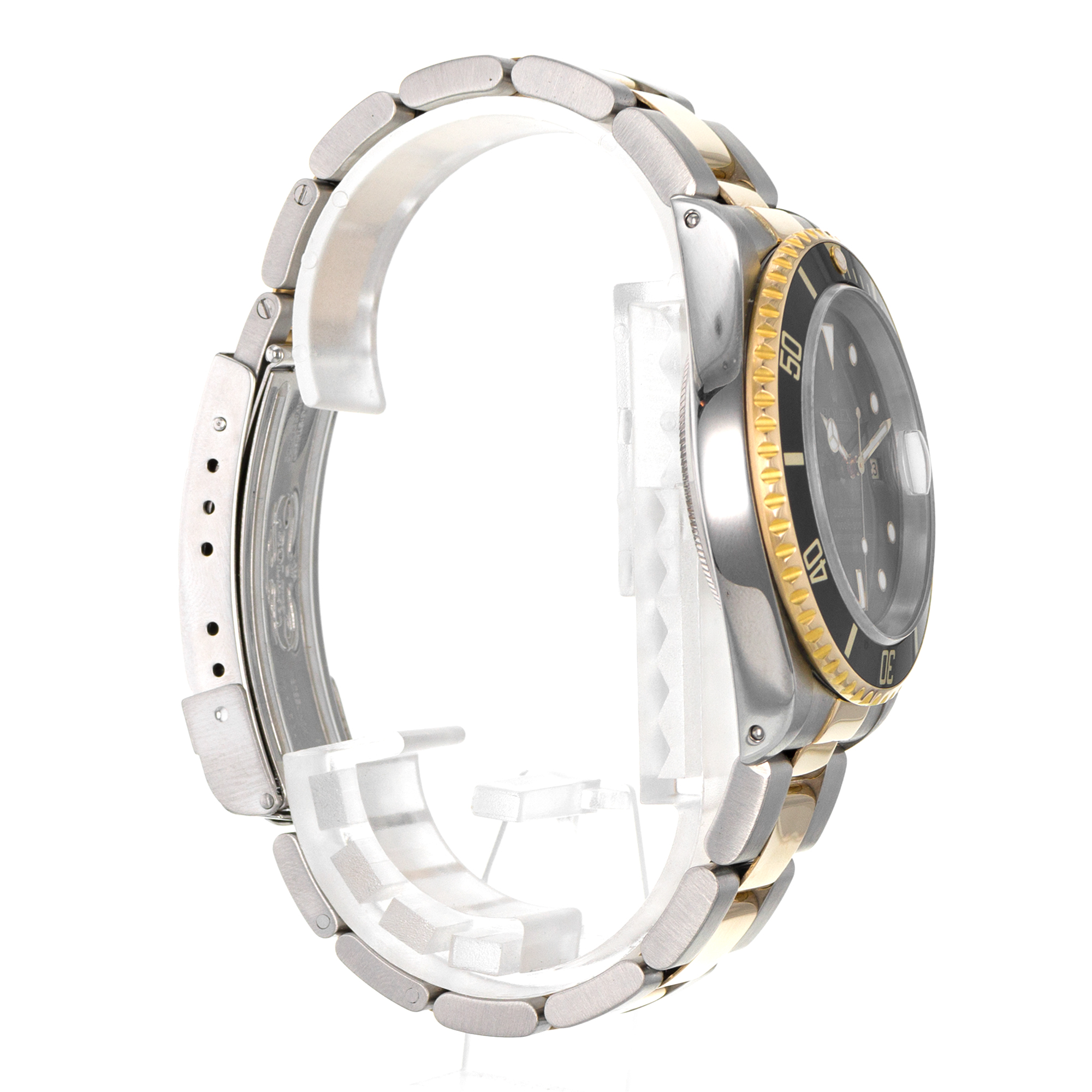 Rolex Submariner 16613 40mm Black Aluminum Steel 18k Yellow Gold Mens Watch thumbnail 7
