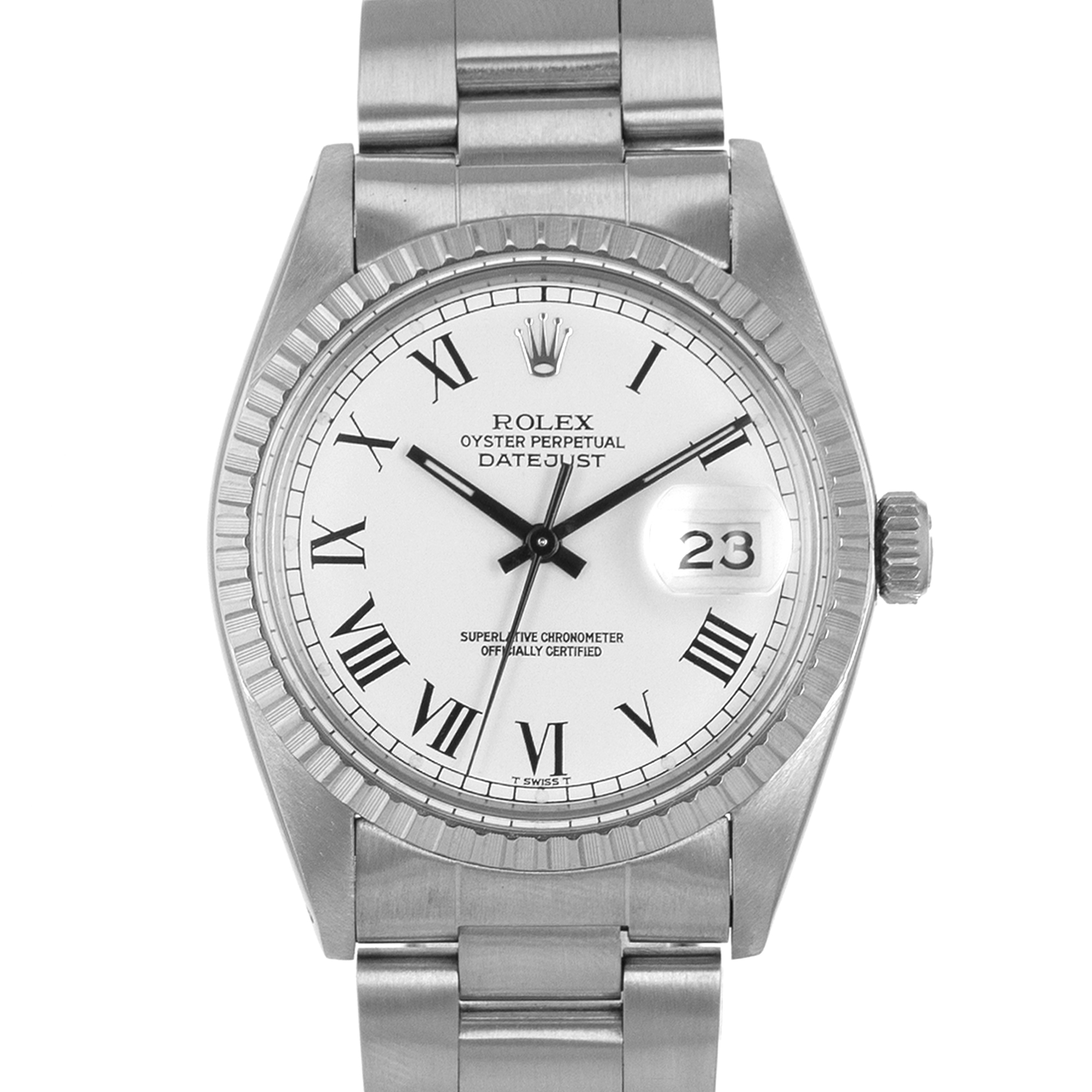 Rolex Datejust 36 16030 Stainless Steel Oyster automatic fluted bezel mens watch thumbnail 1