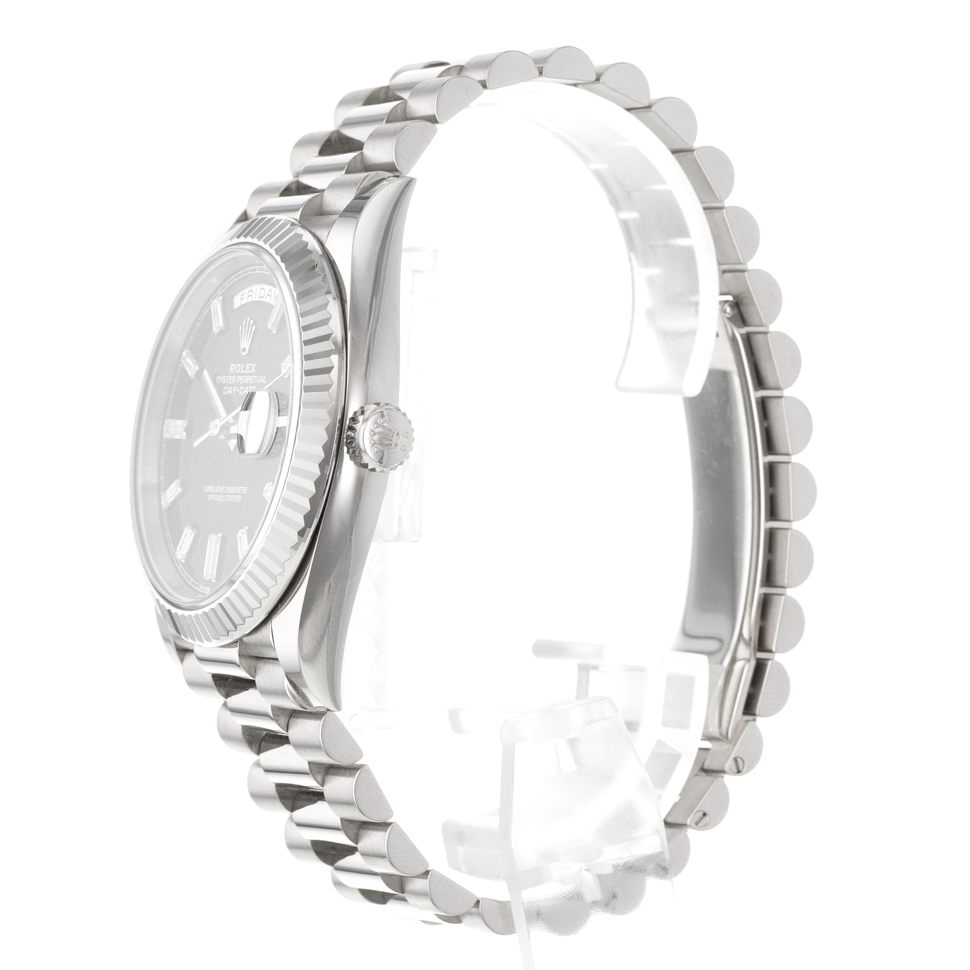 Rolex Day-Date 40 228239 Black Diamond Dial 18k White Gold President Mens Watch thumbnail 6
