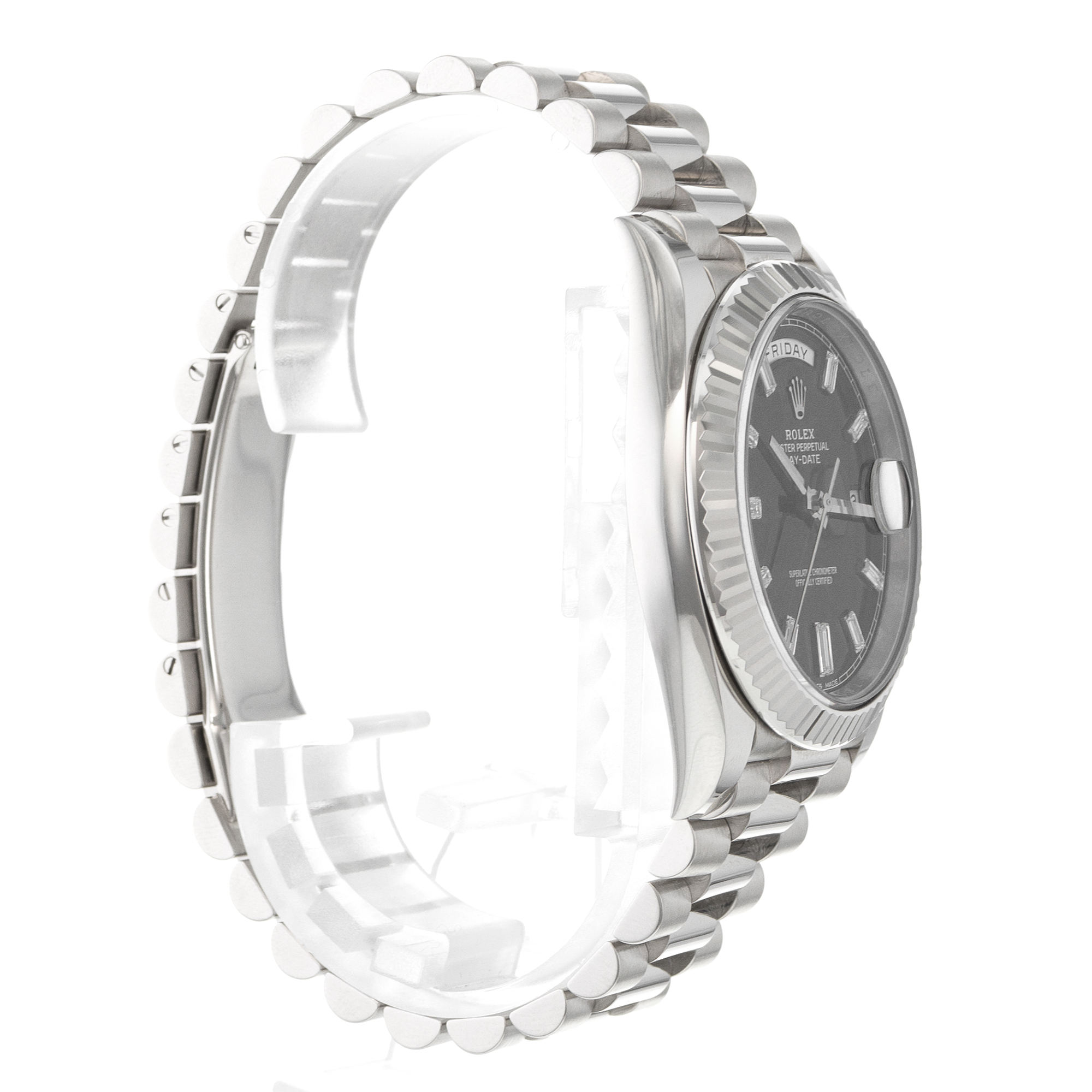 Rolex Day-Date 40 228239 Black Diamond Dial 18k White Gold President Mens Watch thumbnail 7