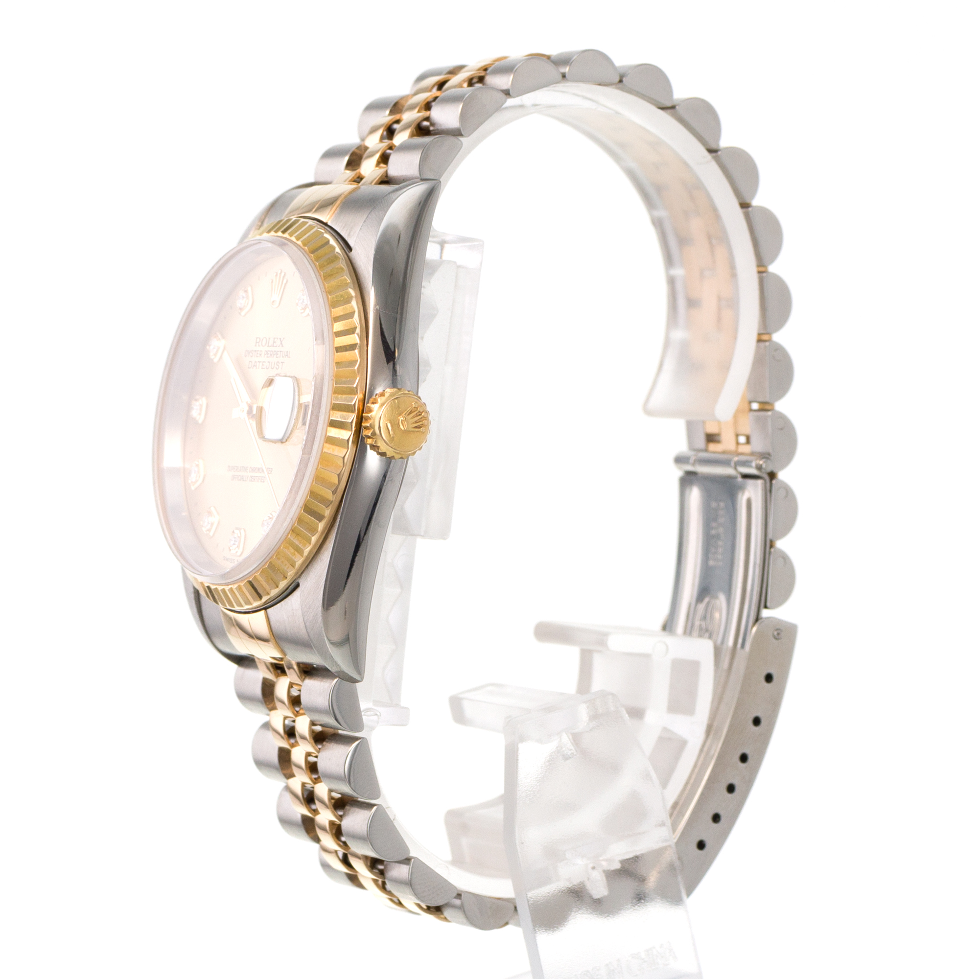Rolex Datejust 36 16233 Factory Yellow Diamond Gold Fluted Jubilee Mens Watch thumbnail 5