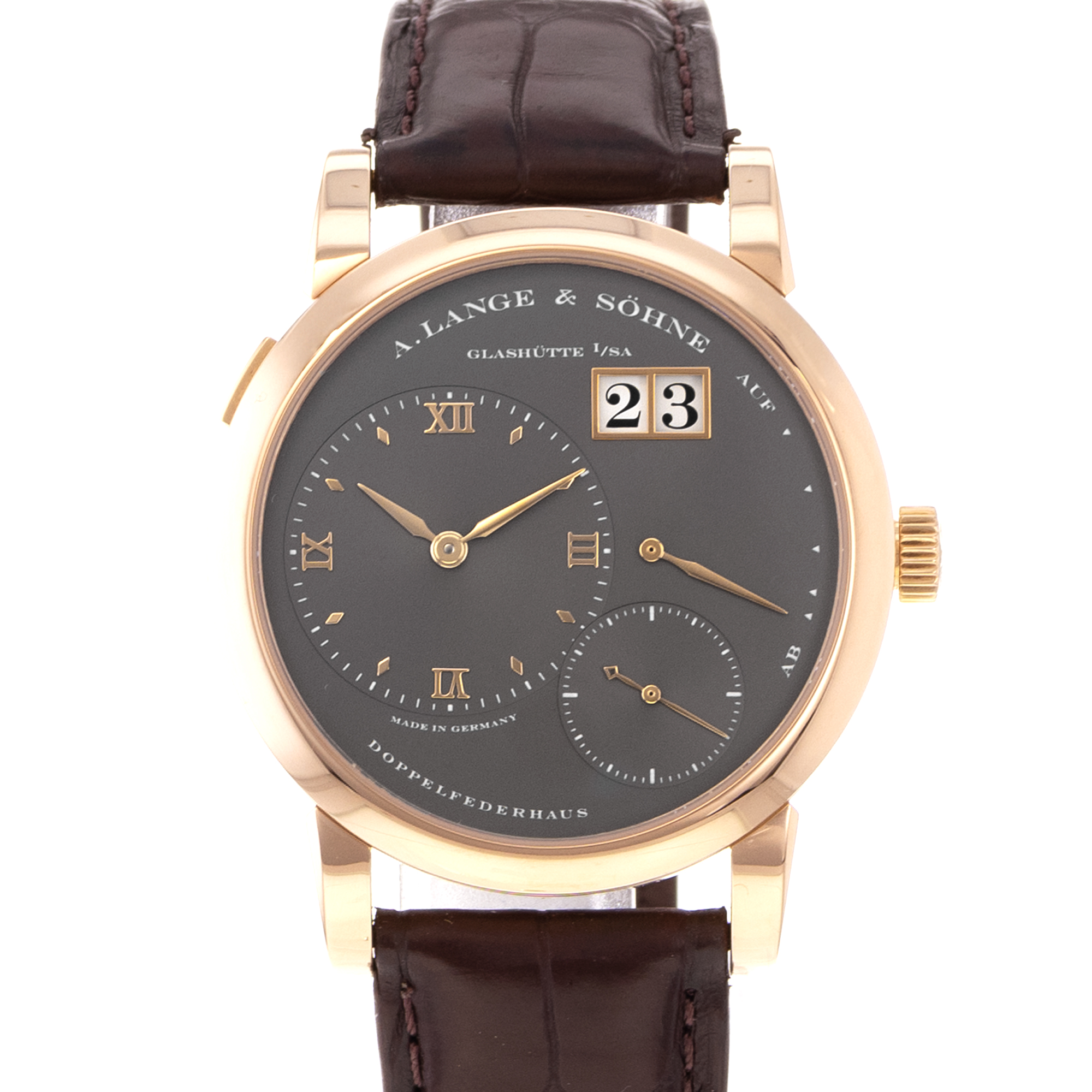 A. Lange & Sohne Lange 1 101.033 Grey 18k Rose Gold Manual Wind Mens Watch thumbnail 1