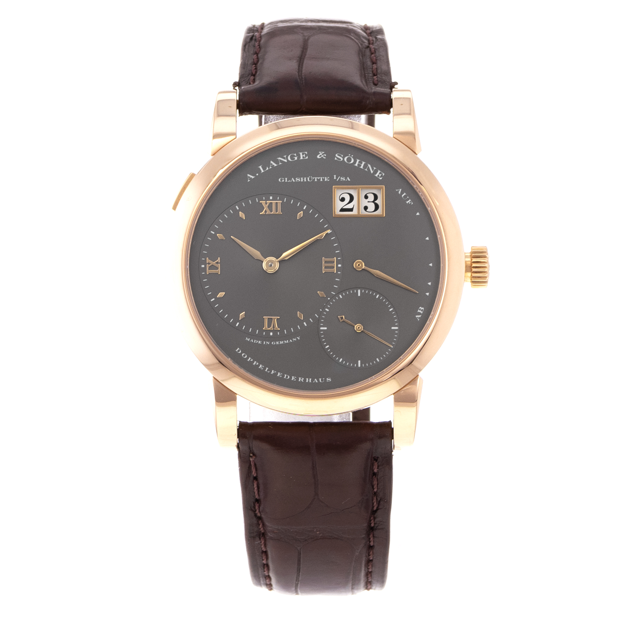 A. Lange & Sohne Lange 1 101.033 Grey 18k Rose Gold Manual Wind Mens Watch thumbnail 2