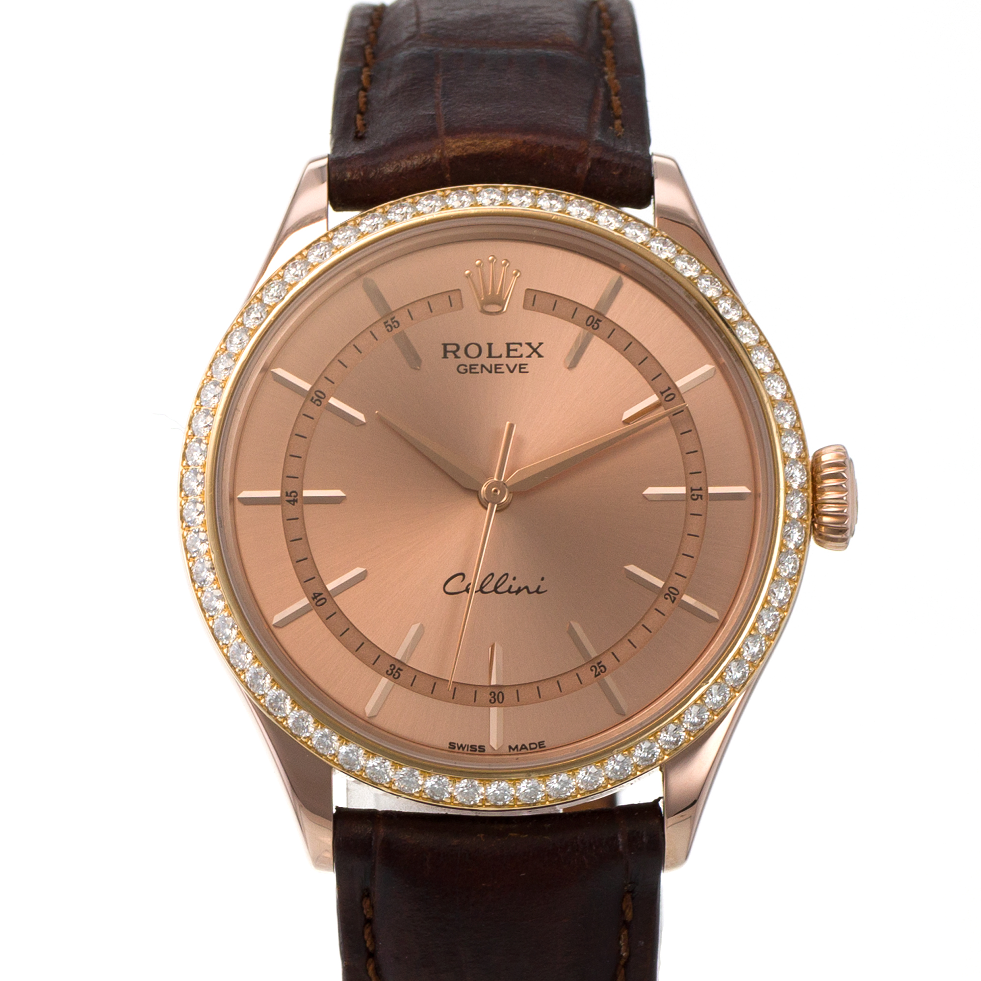 Rolex Cellini 50705RBR 39mm Factory Diamond Bezel Rose Gold Automatic Mens Watch thumbnail 1