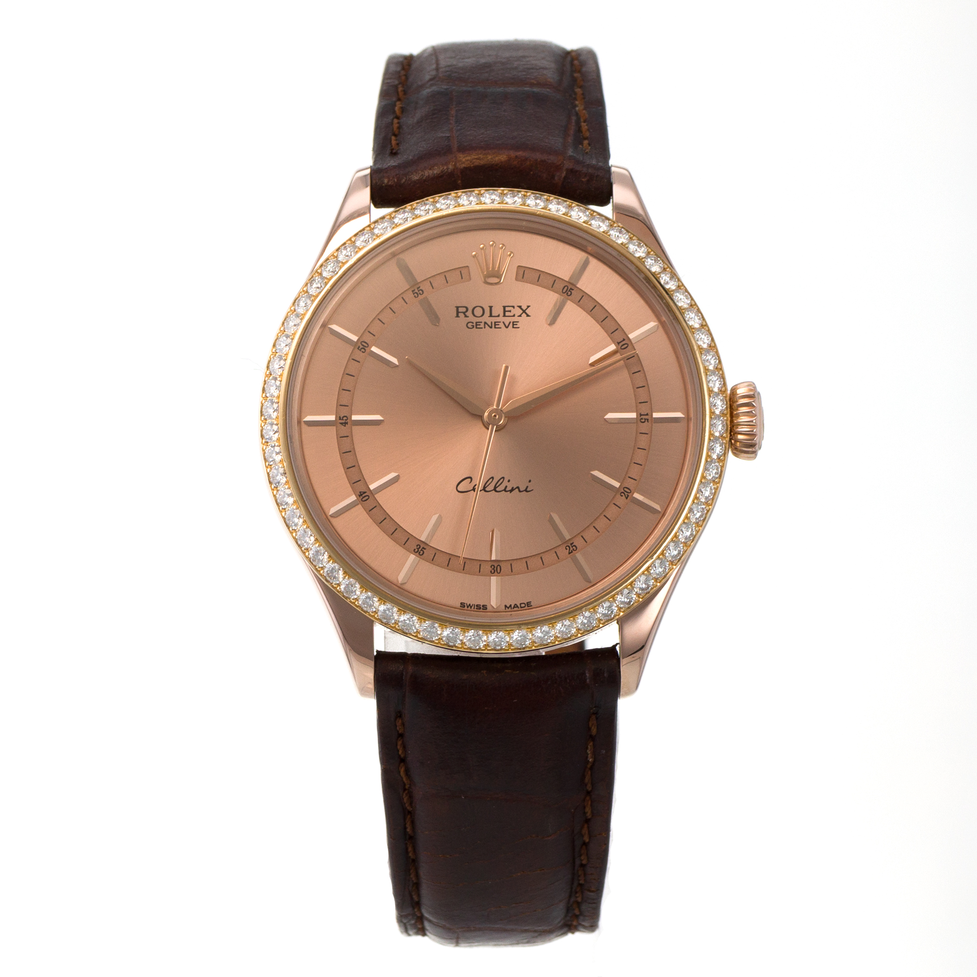 Rolex Cellini 50705RBR 39mm Factory Diamond Bezel Rose Gold Automatic Mens Watch thumbnail 2