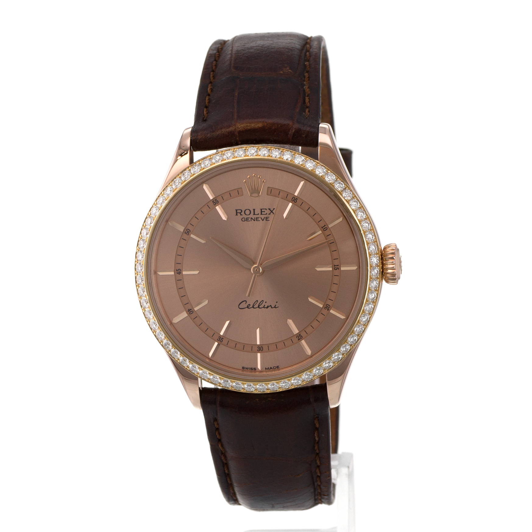 Rolex Cellini 50705RBR 39mm Factory Diamond Bezel Rose Gold Automatic Mens Watch thumbnail 3