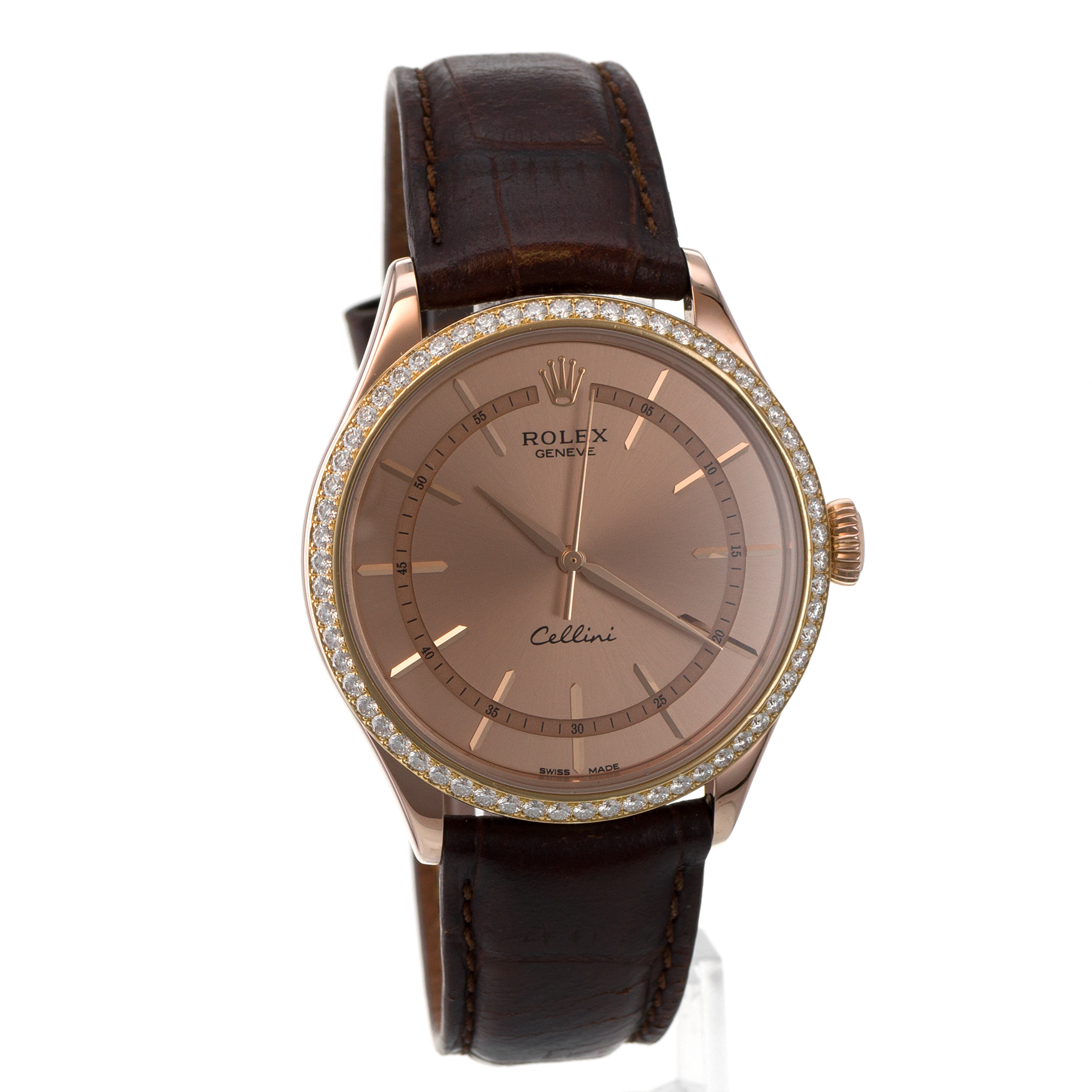 Rolex Cellini 50705RBR 39mm Factory Diamond Bezel Rose Gold Automatic Mens Watch thumbnail 8