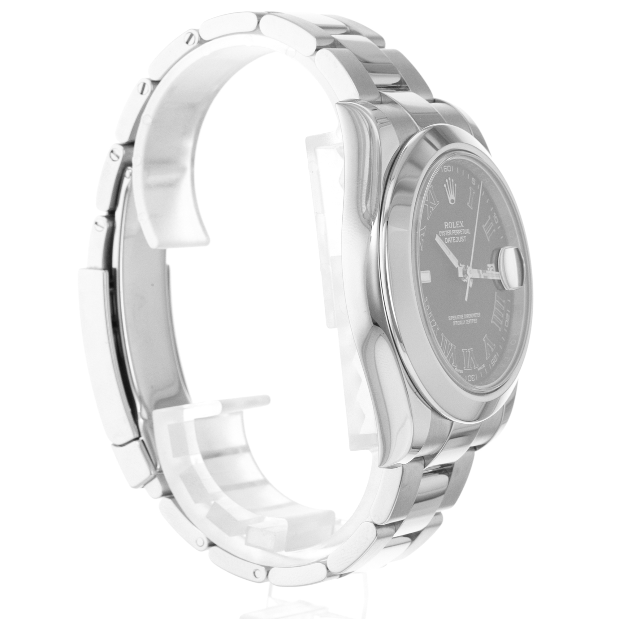 Rolex Datejust II 116300 Black Roman Smooth Steel Oyster Automatic Mens Watch thumbnail 6