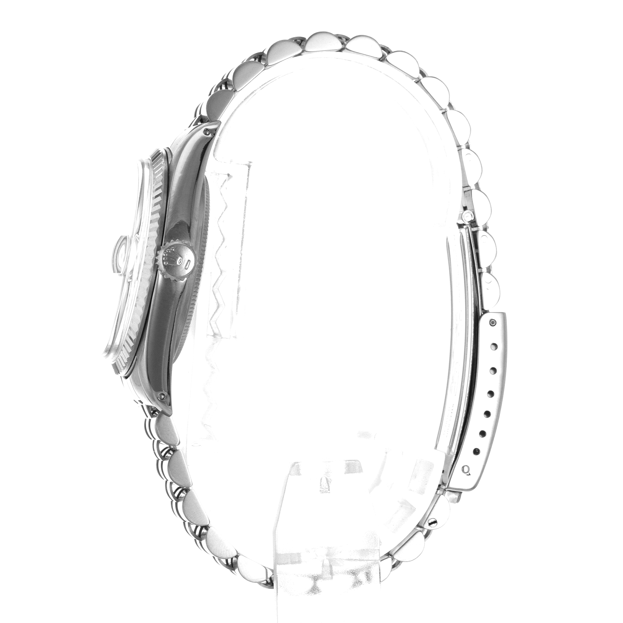 Rolex Datejust 36 16014 Vintage Silver Stick Steel White Gold Jubilee Mens Watch thumbnail 4