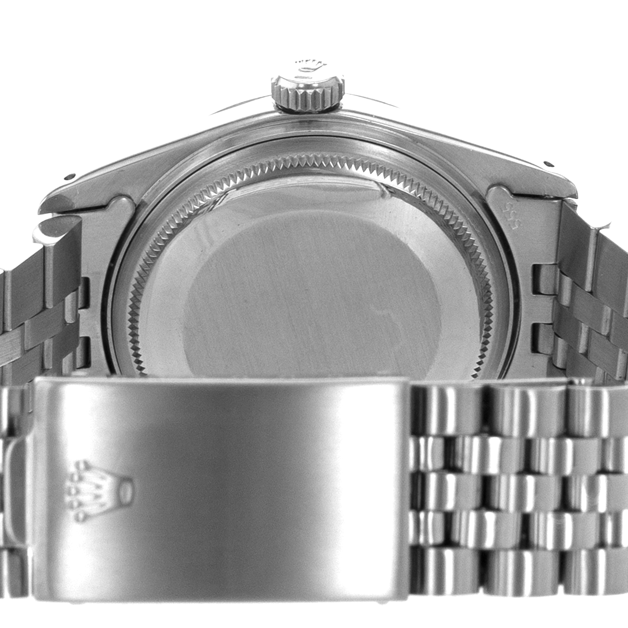 Rolex Datejust 36 16014 Vintage Silver Stick Steel White Gold Jubilee Mens Watch thumbnail 9