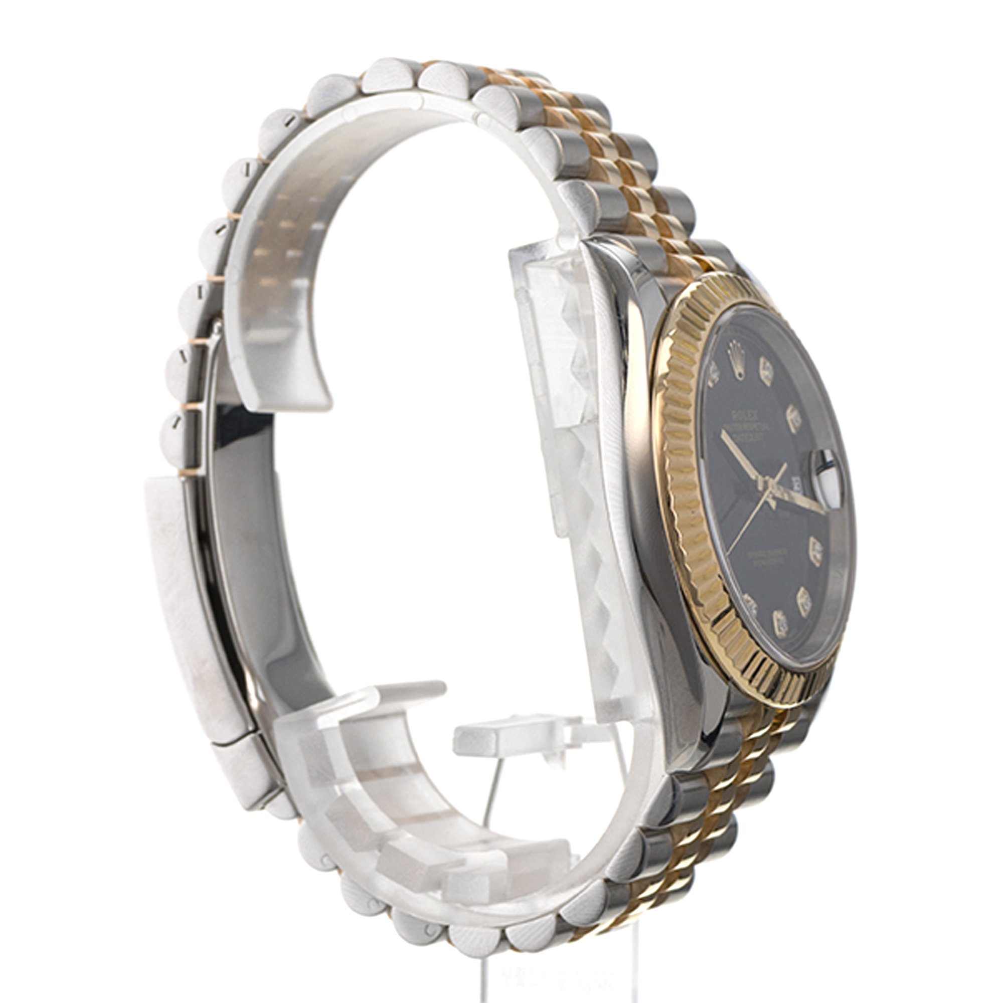 Rolex Datejust 41 126333 Black Diamond Yellow Gold Fluted Jubilee Mens Watch thumbnail 6
