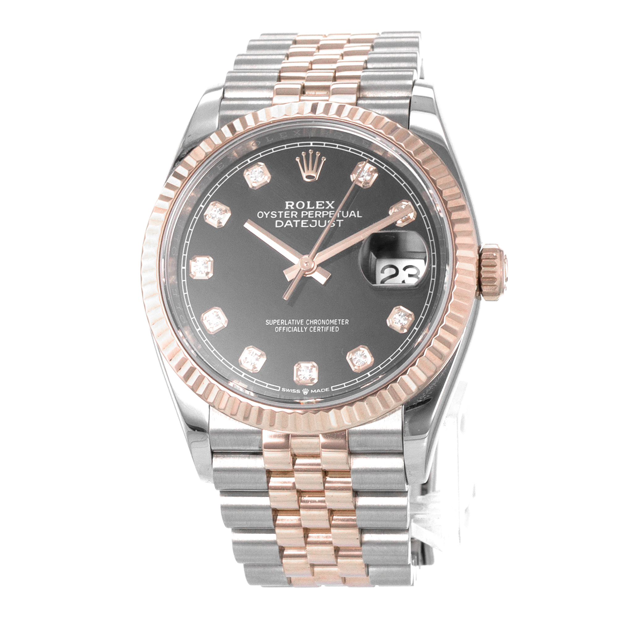 Rolex Datejust 36 126231 Black Diamond Rose Gold Jubilee Automatic Mens Watch thumbnail 3