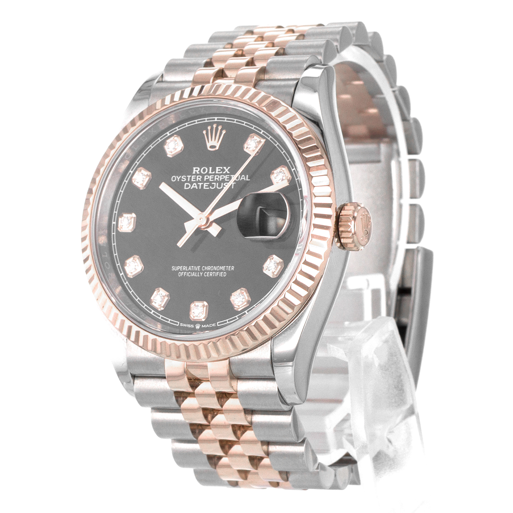 Rolex Datejust 36 126231 Black Diamond Rose Gold Jubilee Automatic Mens Watch thumbnail 4