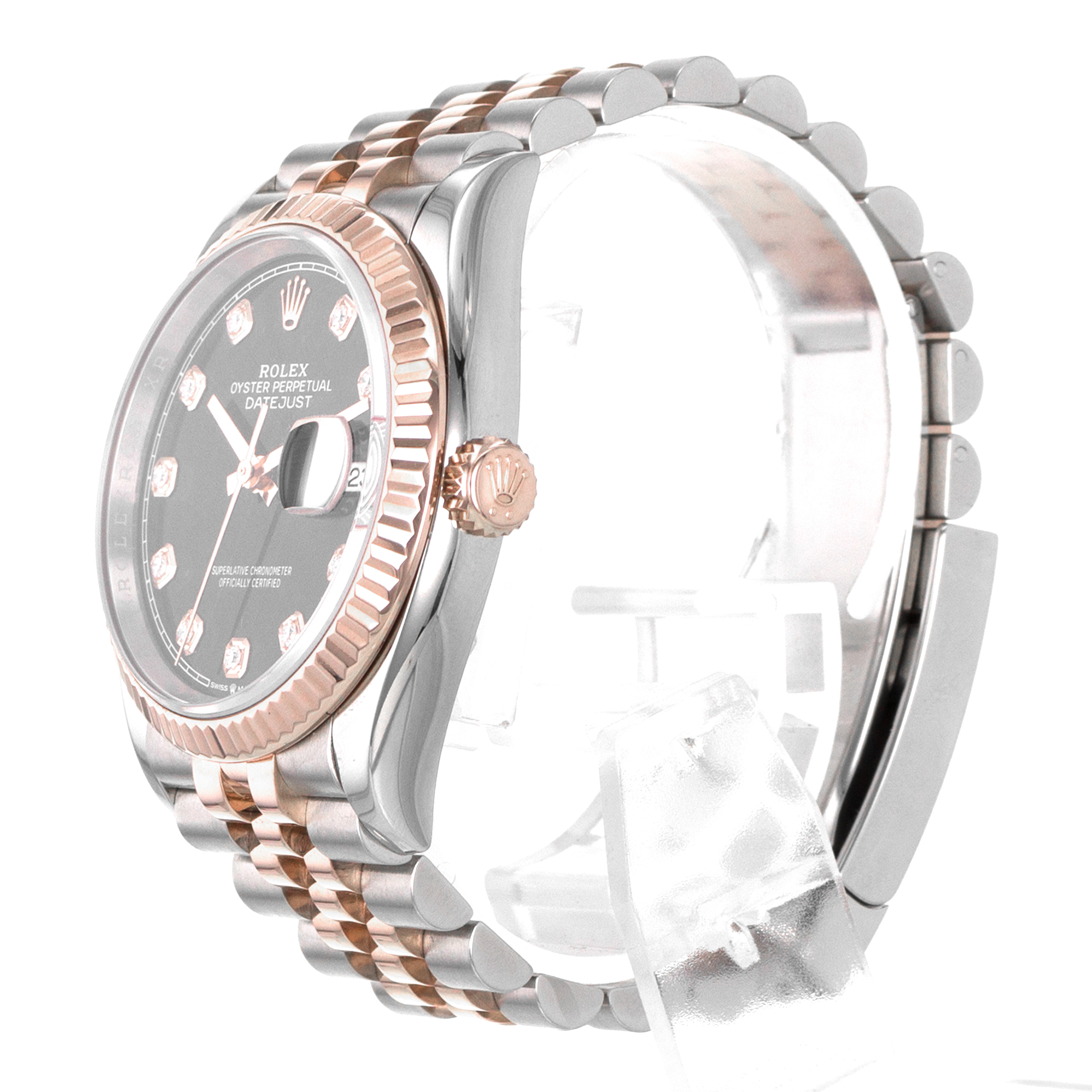 Rolex Datejust 36 126231 Black Diamond Rose Gold Jubilee Automatic Mens Watch thumbnail 5