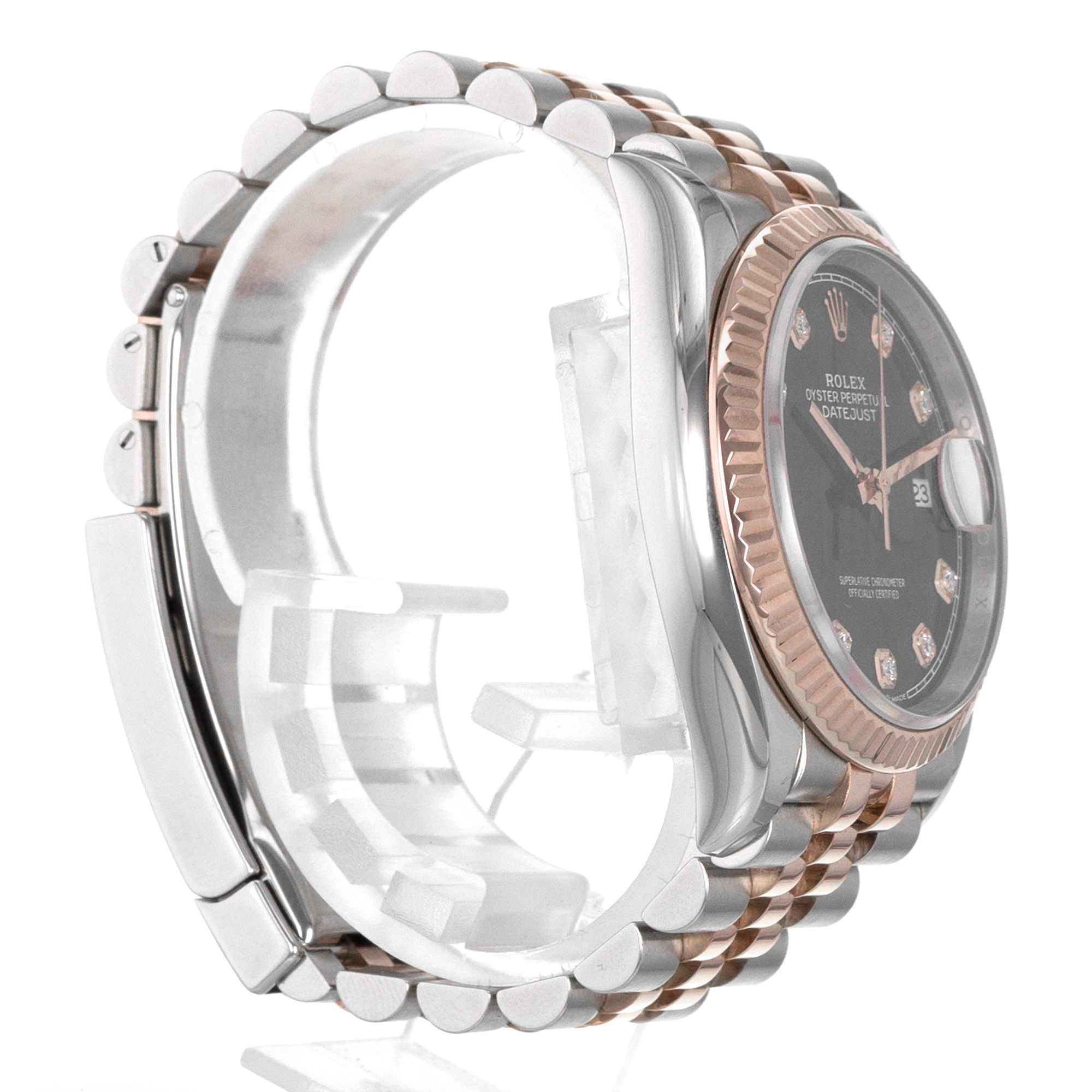 Rolex Datejust 36 126231 Black Diamond Rose Gold Jubilee Automatic Mens Watch thumbnail 6