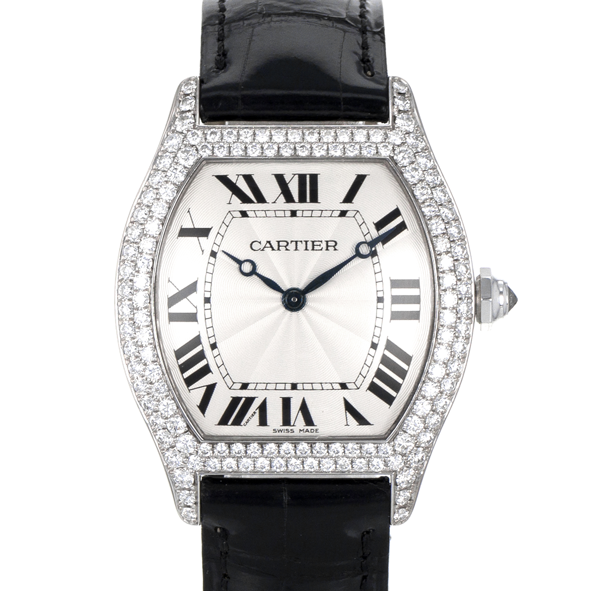 Cartier Tortue WA503851 Large 43mm Roman Factory Diamond White Gold Mens Watch thumbnail 1