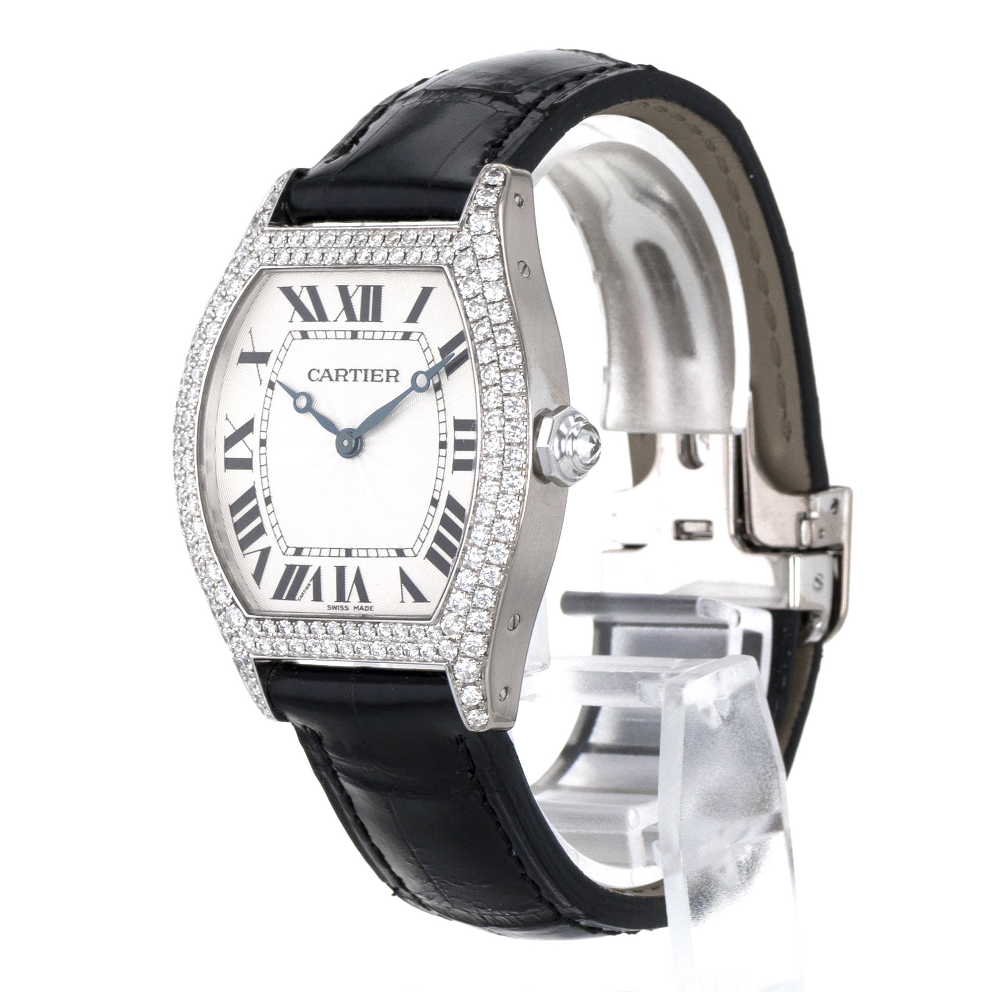 Cartier Tortue WA503851 Large 43mm Roman Factory Diamond White Gold Mens Watch thumbnail 4