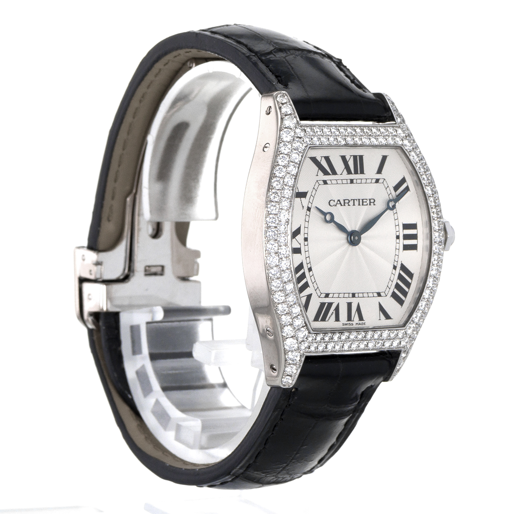 Cartier Tortue WA503851 Large 43mm Roman Factory Diamond White Gold Mens Watch thumbnail 7