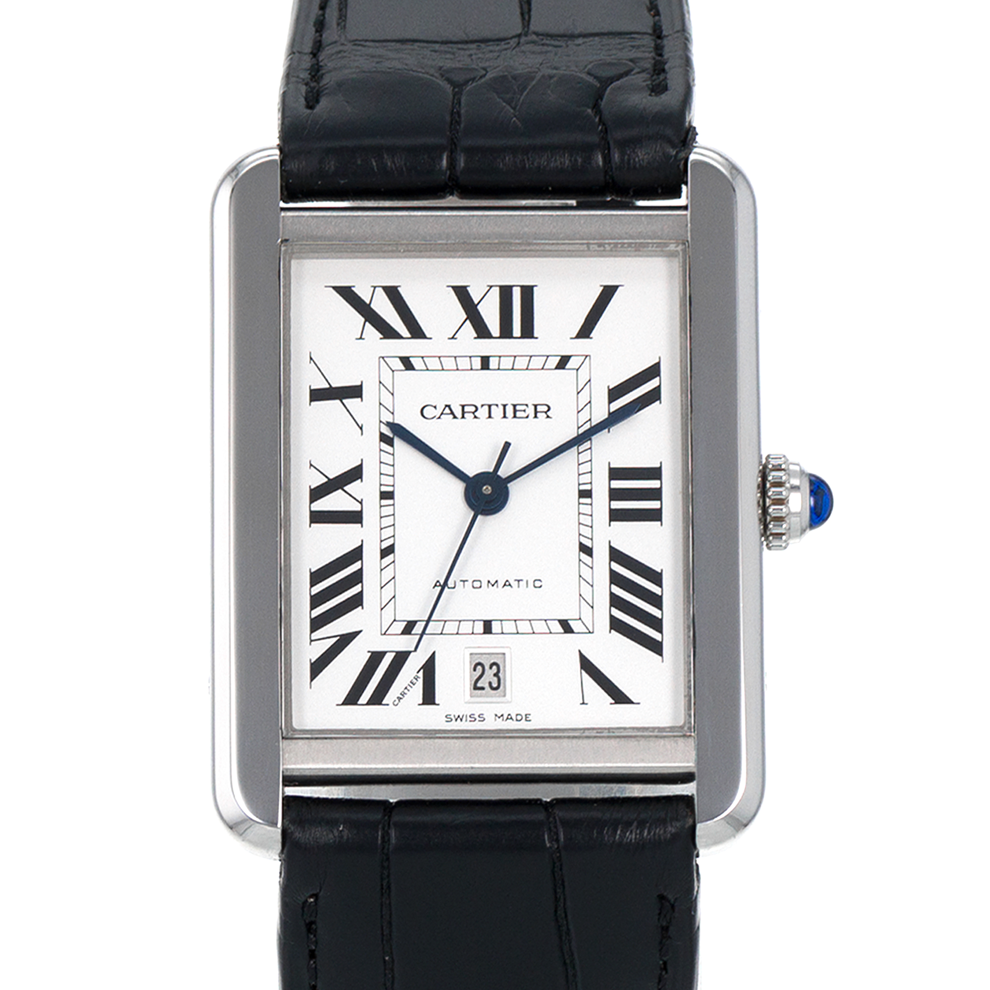 Cartier Tank Solo W5200027 3515 XL 31mm Silver Roman Automatic Mens Watch thumbnail 1