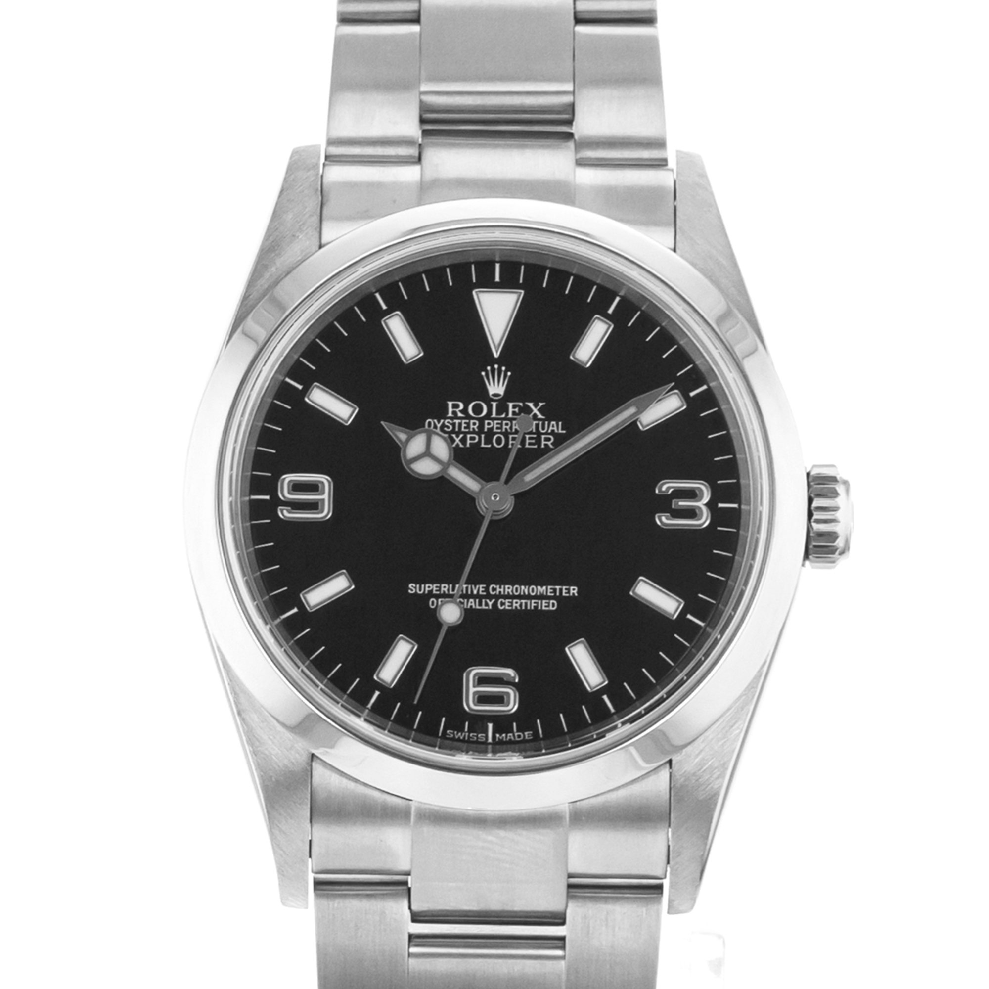 Rolex Explorer 114270 36mm Black Steel Smooth Oyster Mens Watch D Serial 2006 thumbnail 1