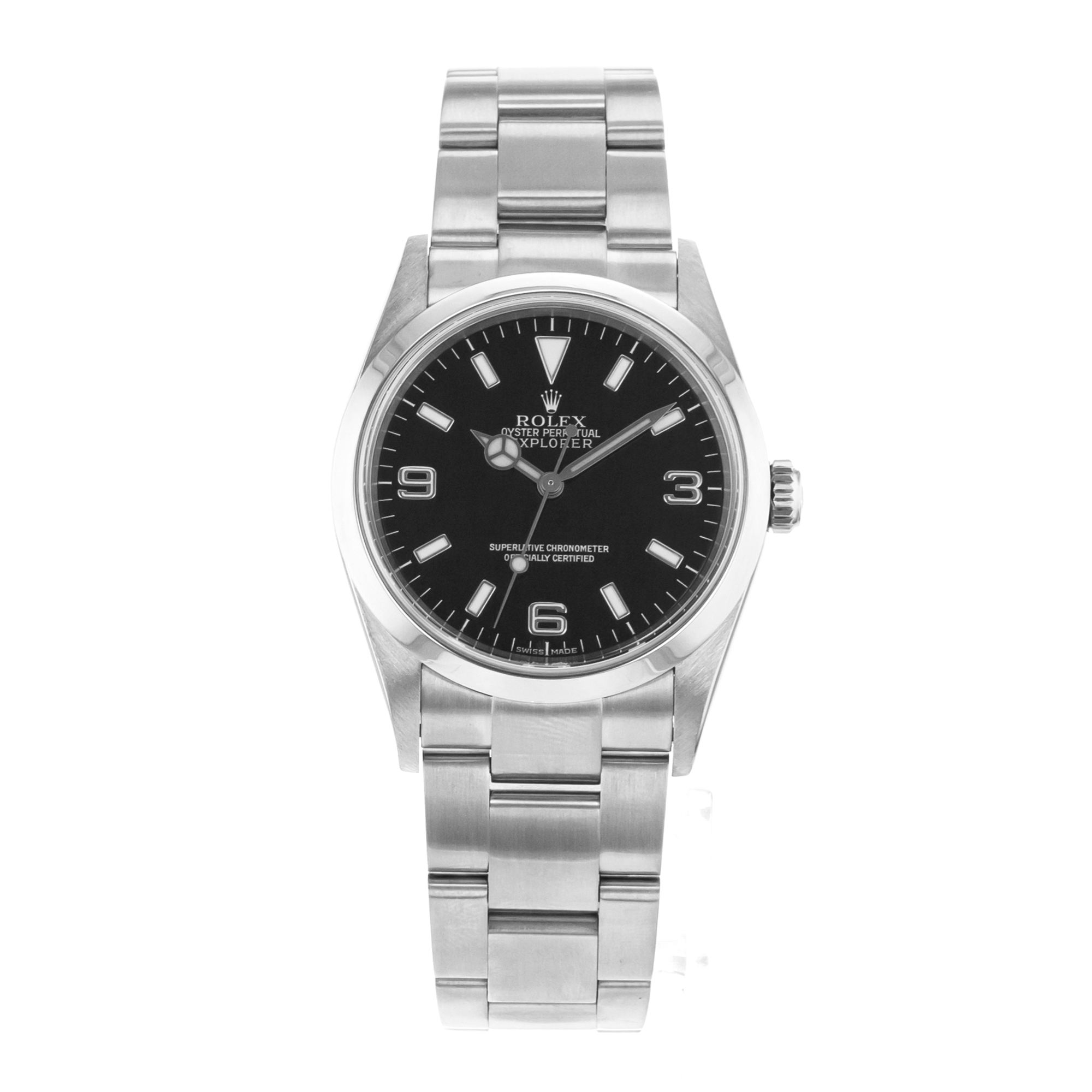 Rolex Explorer 114270 36mm Black Steel Smooth Oyster Mens Watch D Serial 2006 thumbnail 2