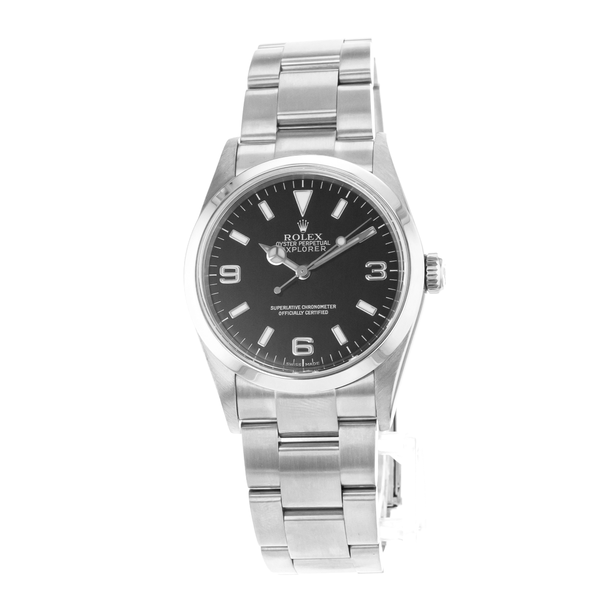 Rolex Explorer 114270 36mm Black Steel Smooth Oyster Mens Watch D Serial 2006 thumbnail 4