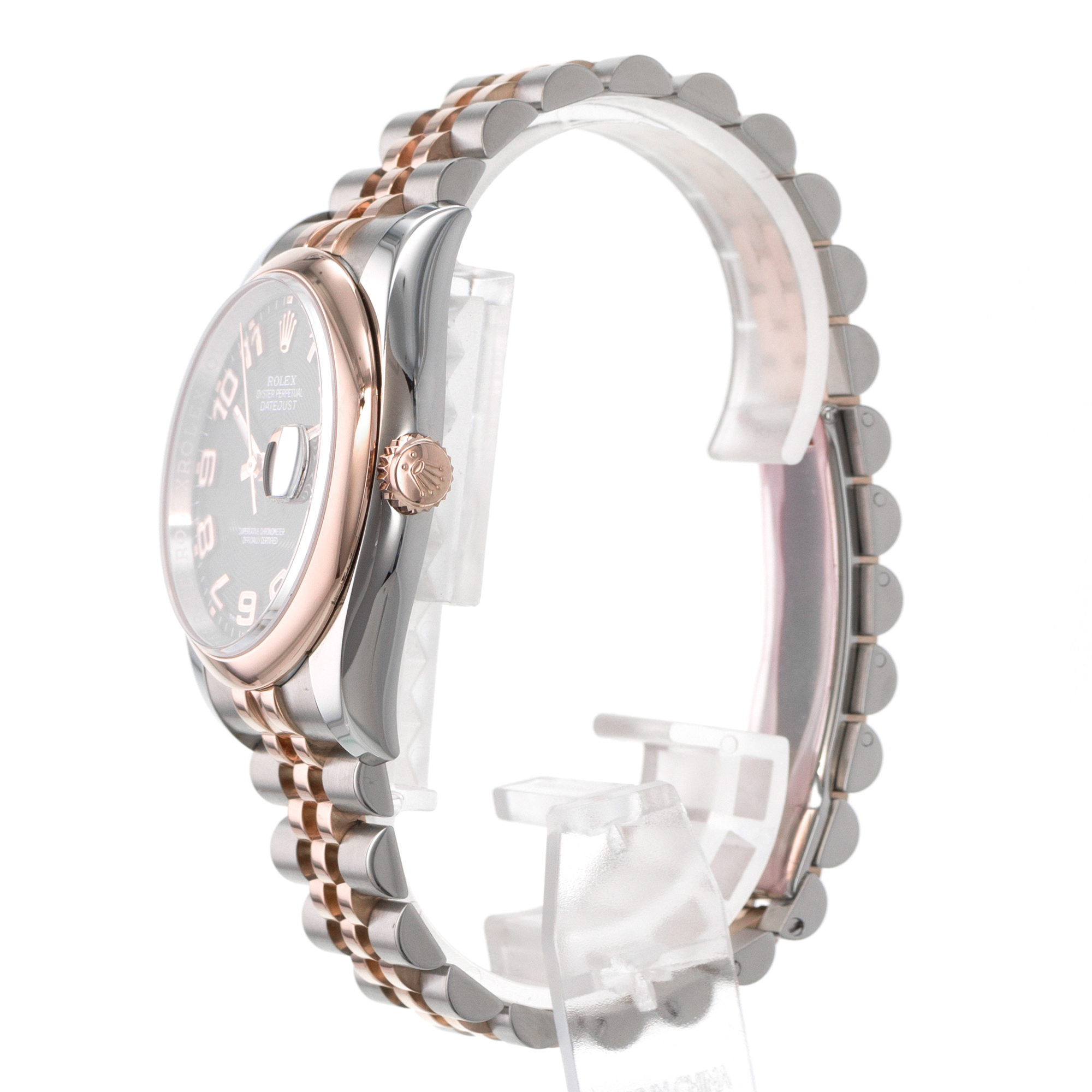 Rolex Datejust 36 116201 Concentric Silver 18k Rose Gold Mens Watch thumbnail 6