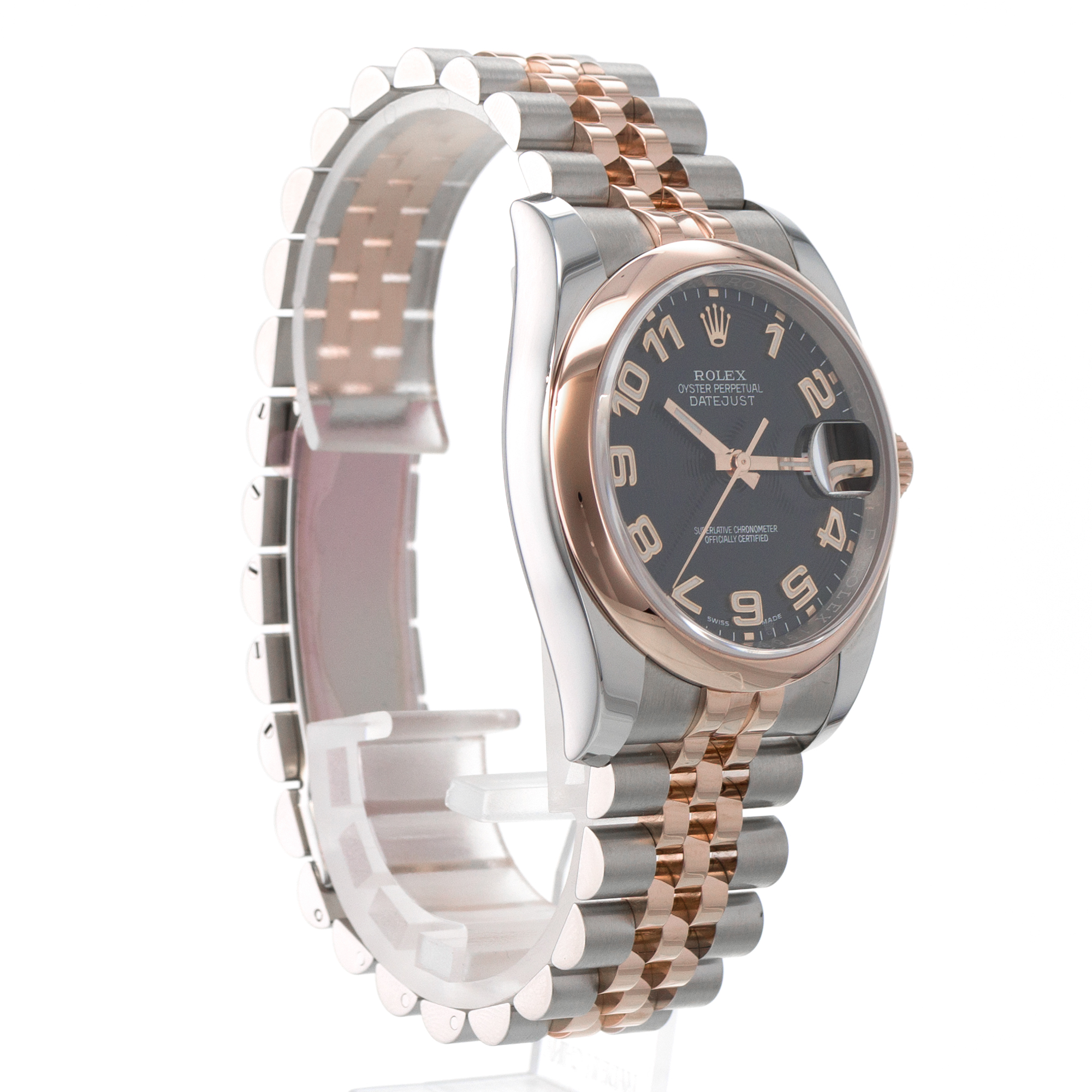 Rolex Datejust 36 116201 Concentric Silver 18k Rose Gold Mens Watch thumbnail 7