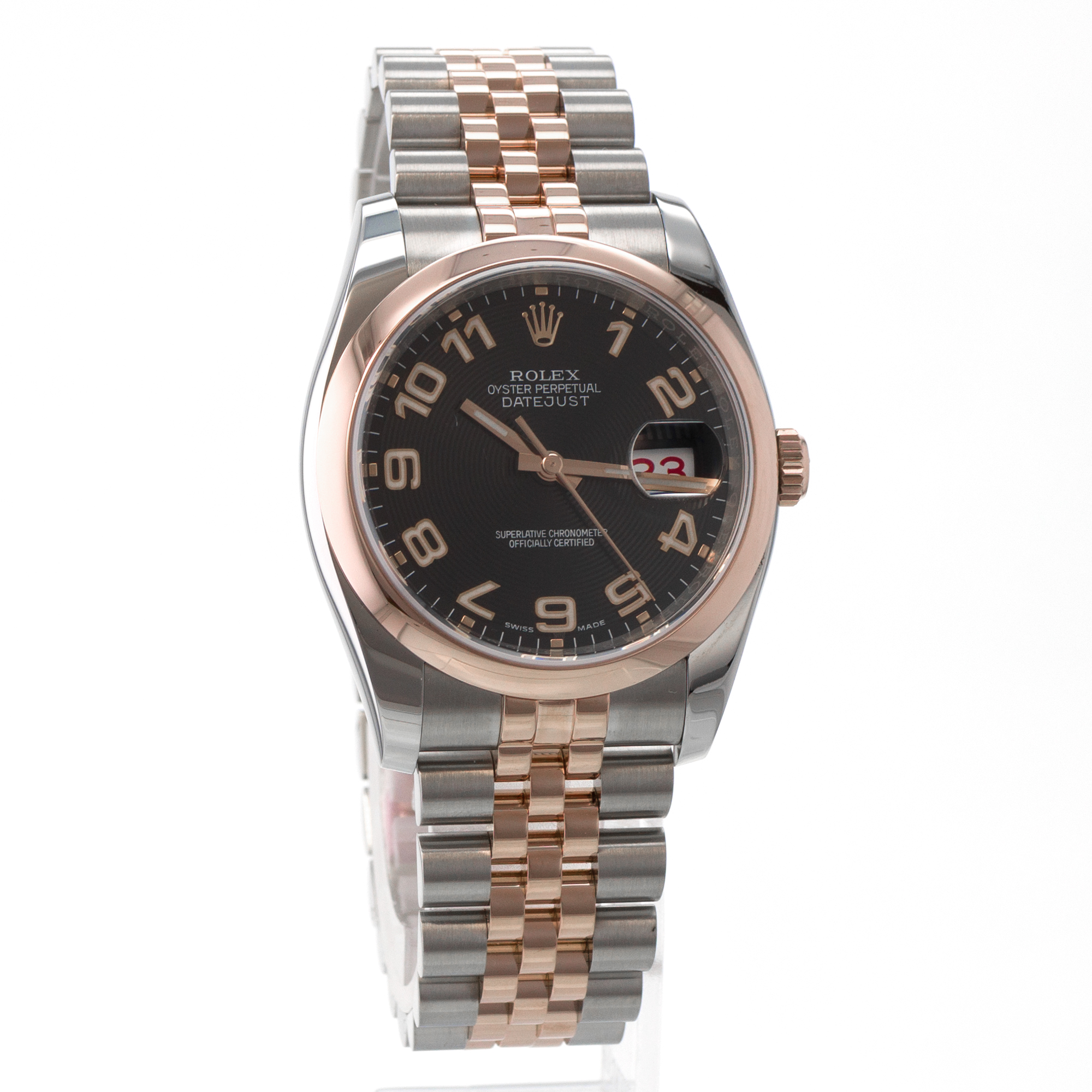 Rolex Datejust 36 116201 Concentric Silver 18k Rose Gold Mens Watch thumbnail 8