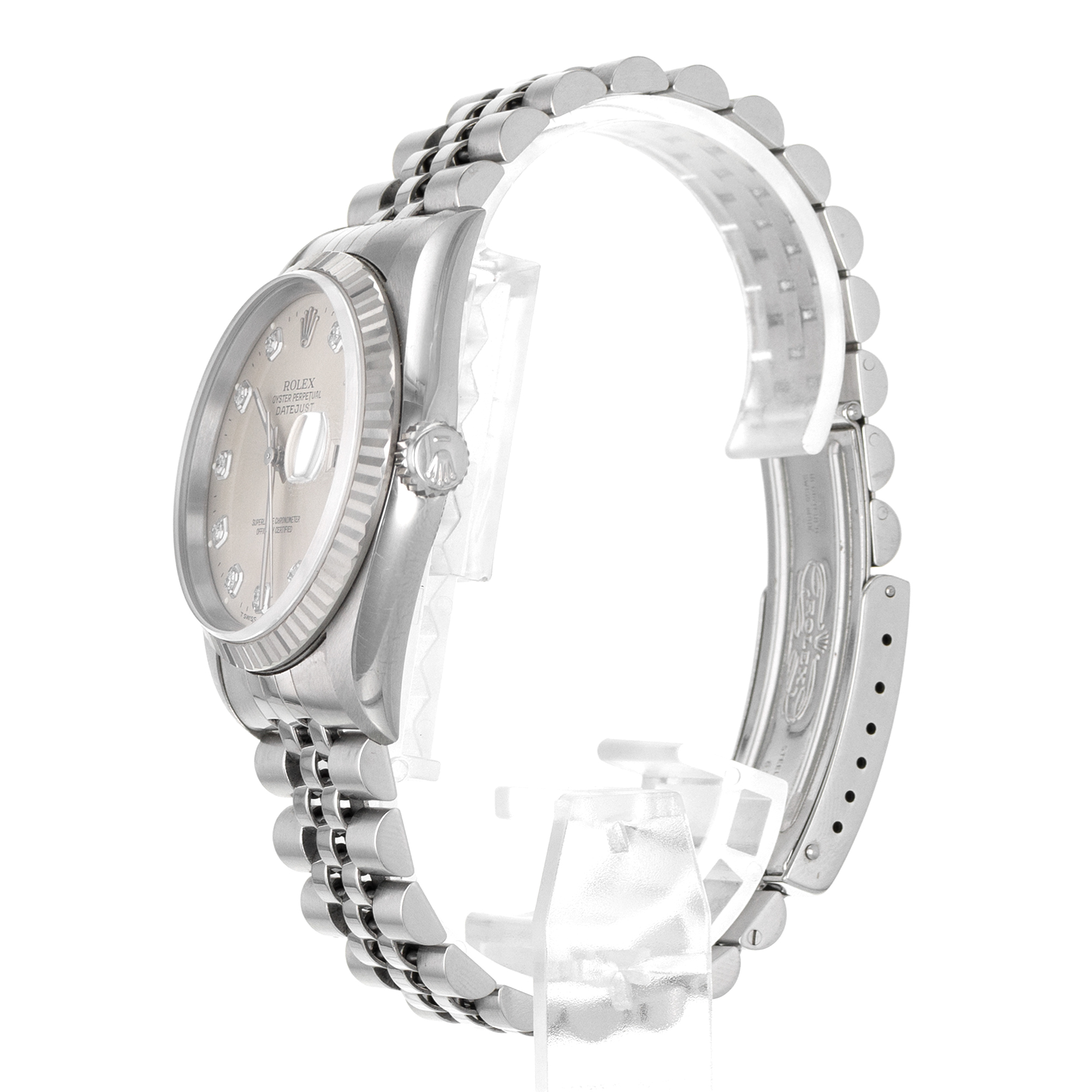 Rolex Datejust 36 16234 Factory Big Silver Diamond White Gold Jubilee Mens Watch thumbnail 5
