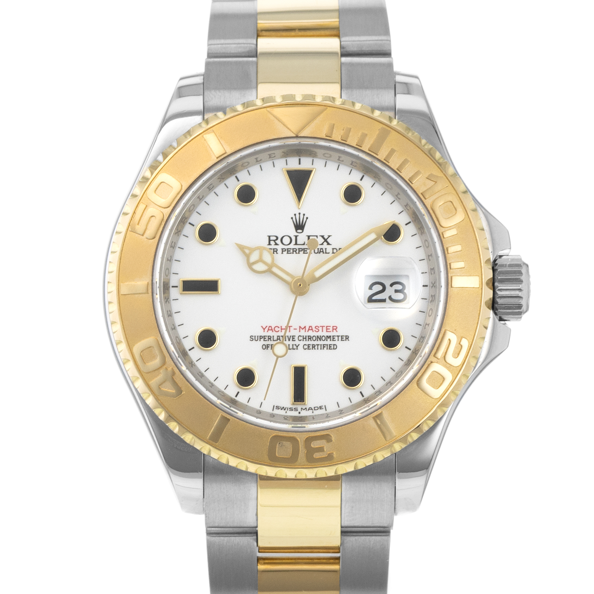 Rolex Yacht-Master 40 16623 White Dial Steel 18k Yellow Gold Mens Watch Z Serial thumbnail 1
