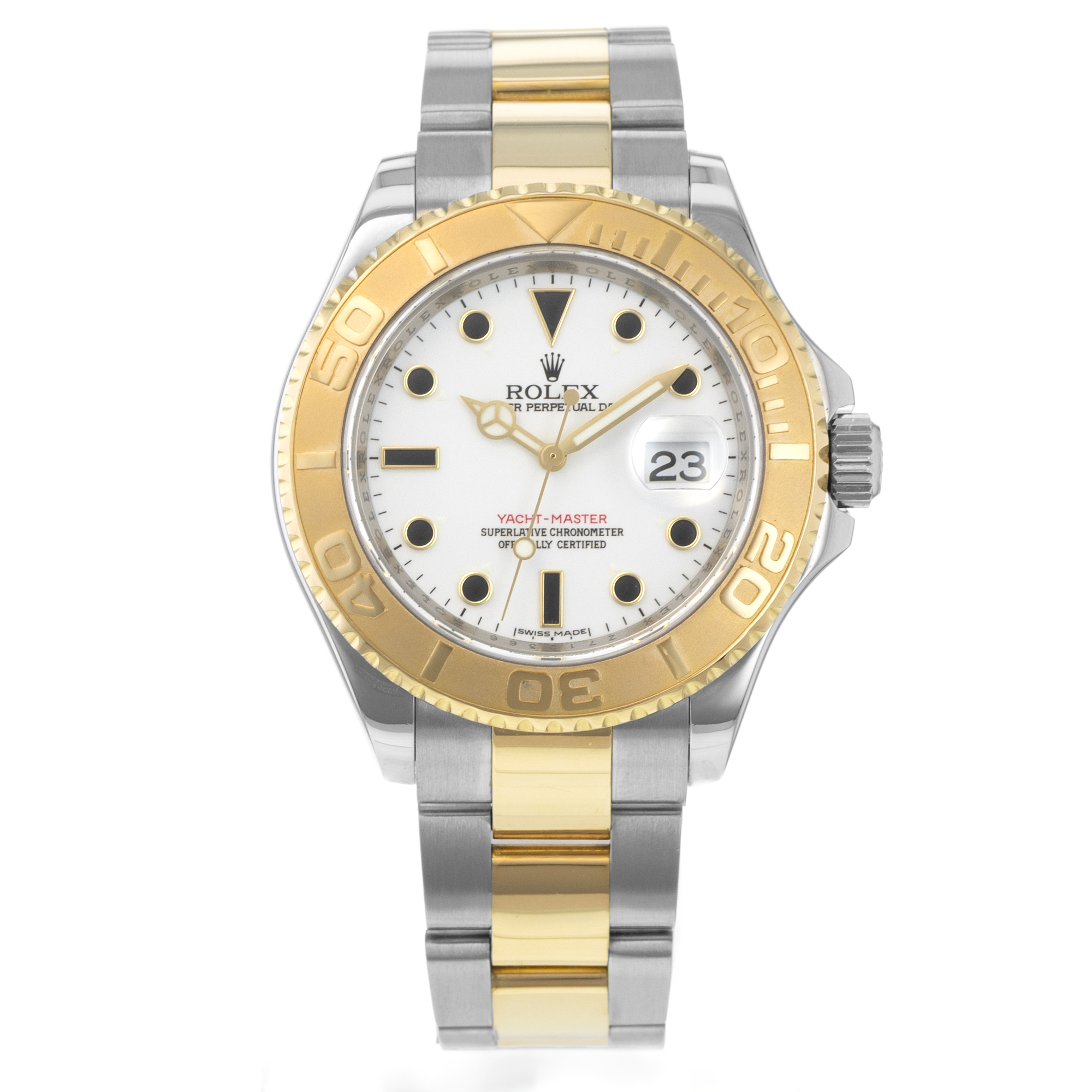Rolex Yacht-Master 40 16623 White Dial Steel 18k Yellow Gold Mens Watch Z Serial thumbnail 2