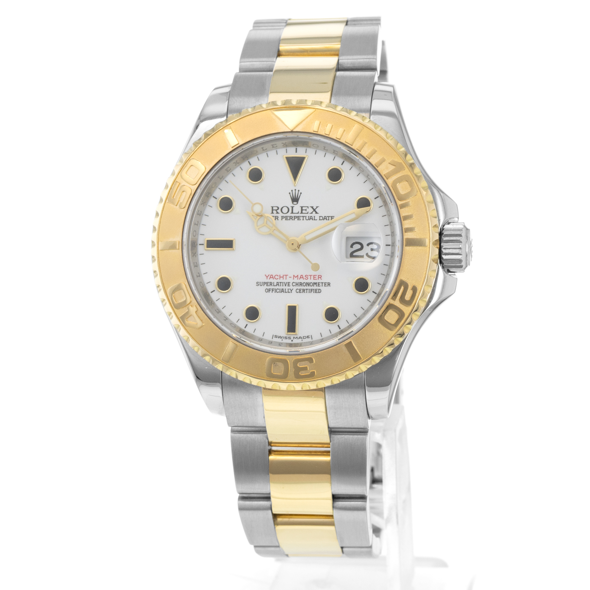 Rolex Yacht-Master 40 16623 White Dial Steel 18k Yellow Gold Mens Watch Z Serial thumbnail 3