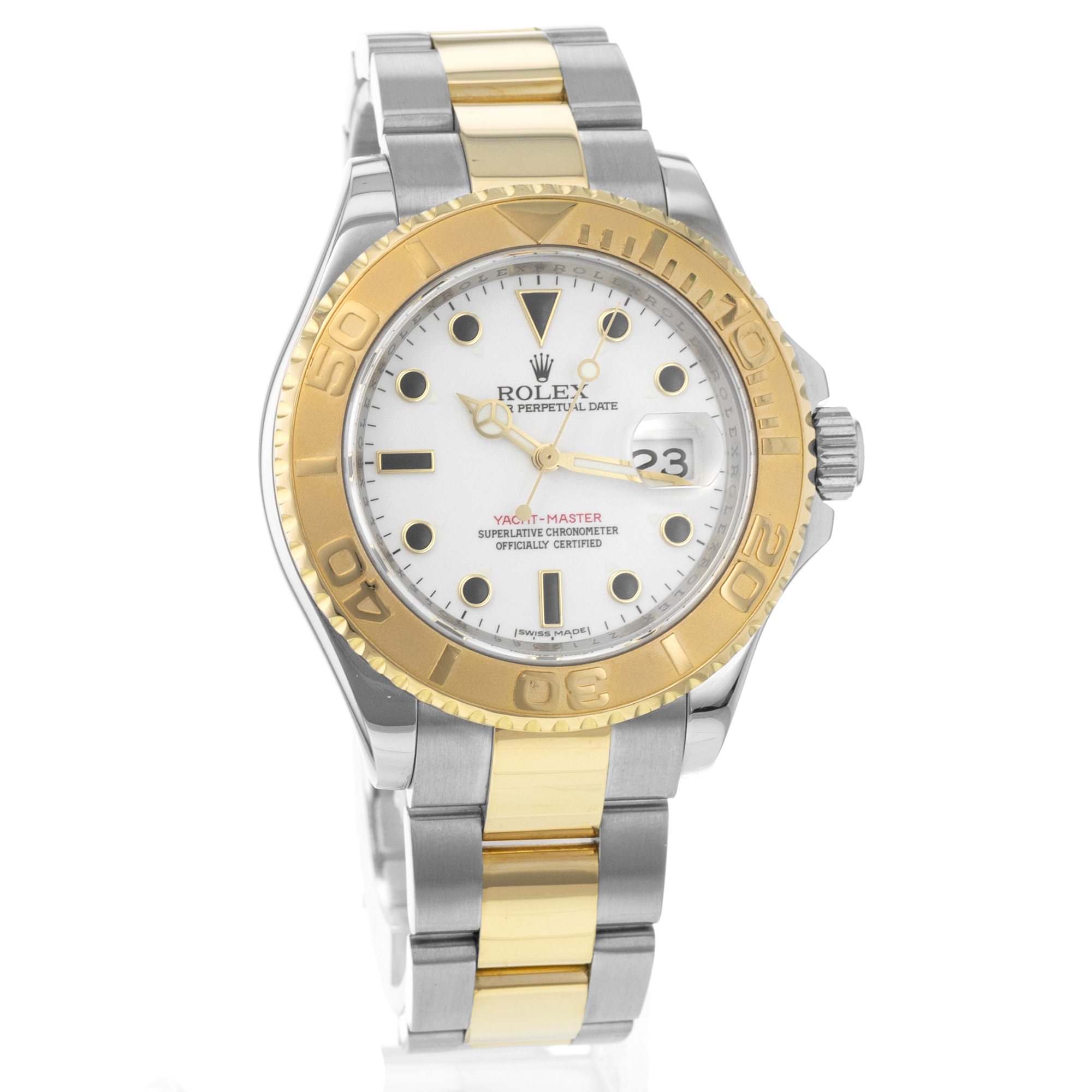 Rolex Yacht-Master 40 16623 White Dial Steel 18k Yellow Gold Mens Watch Z Serial thumbnail 8