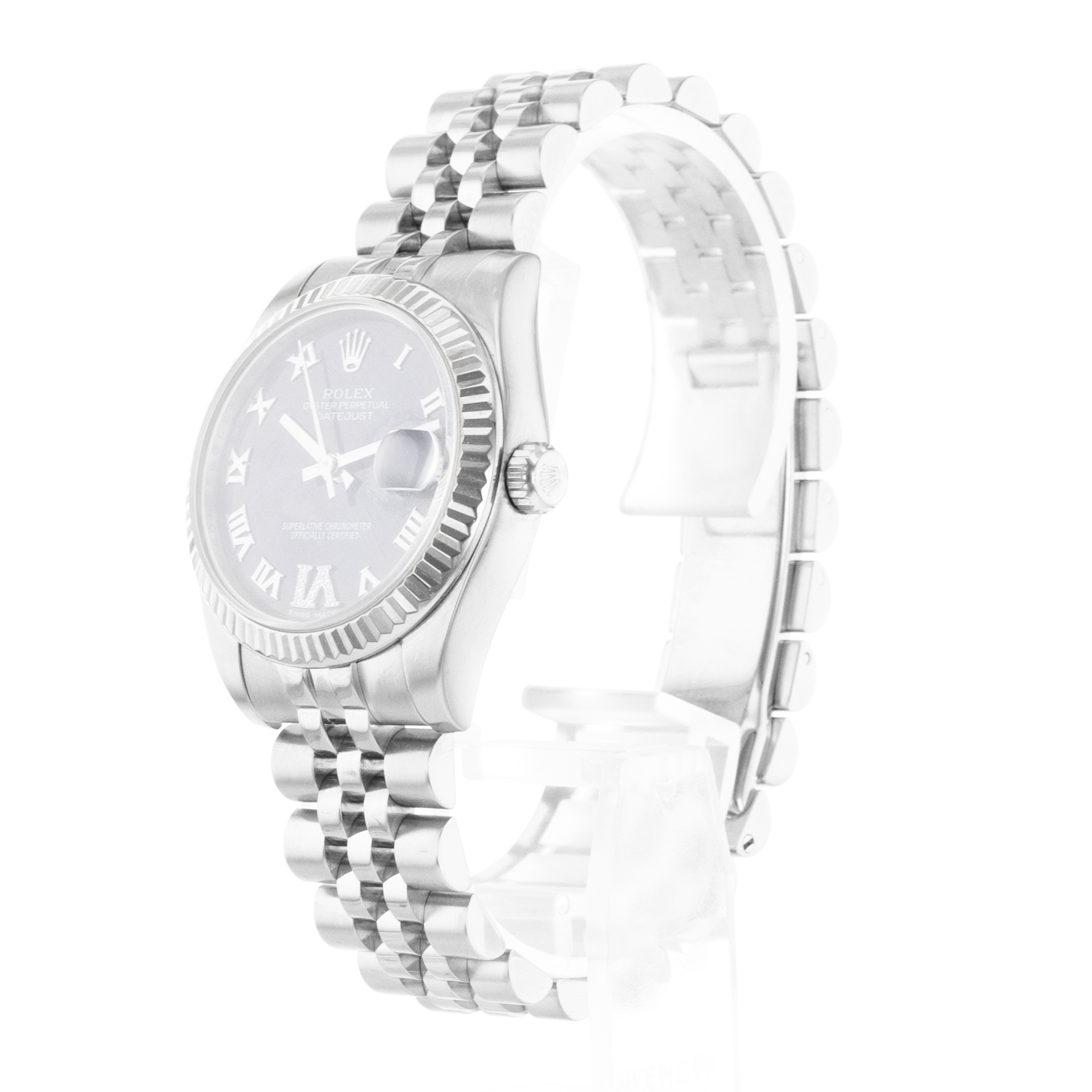 Rolex Datejust 31 178274 Factory Purple Diamond Steel White Gold Ladies Watch thumbnail 5