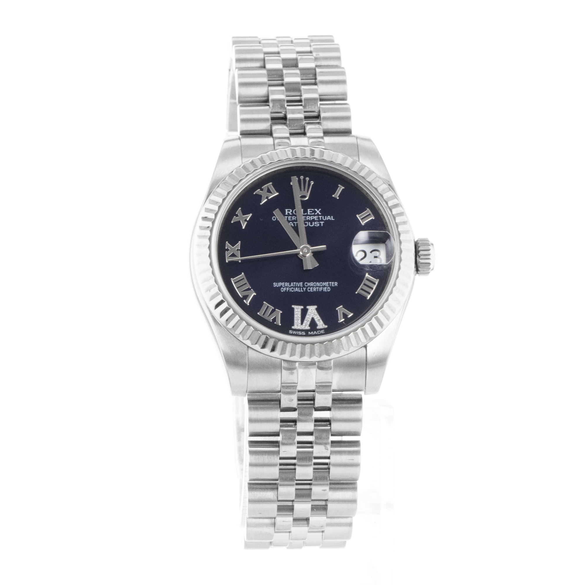 Rolex Datejust 31 178274 Factory Purple Diamond Steel White Gold Ladies Watch thumbnail 9