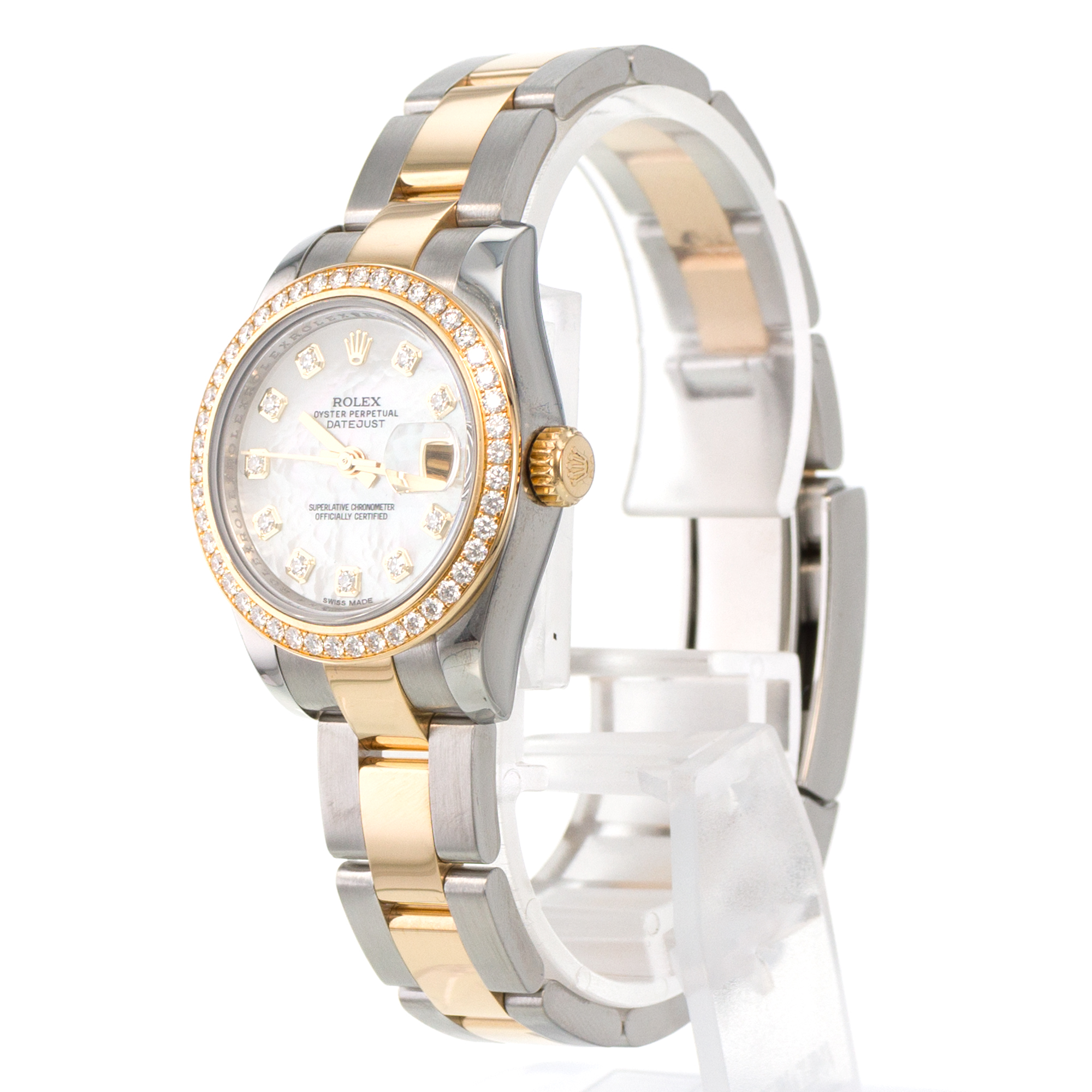 Rolex Datejust 26 179383 Mother of Pearl Diamond Yellow Gold Ladies Watch thumbnail 5