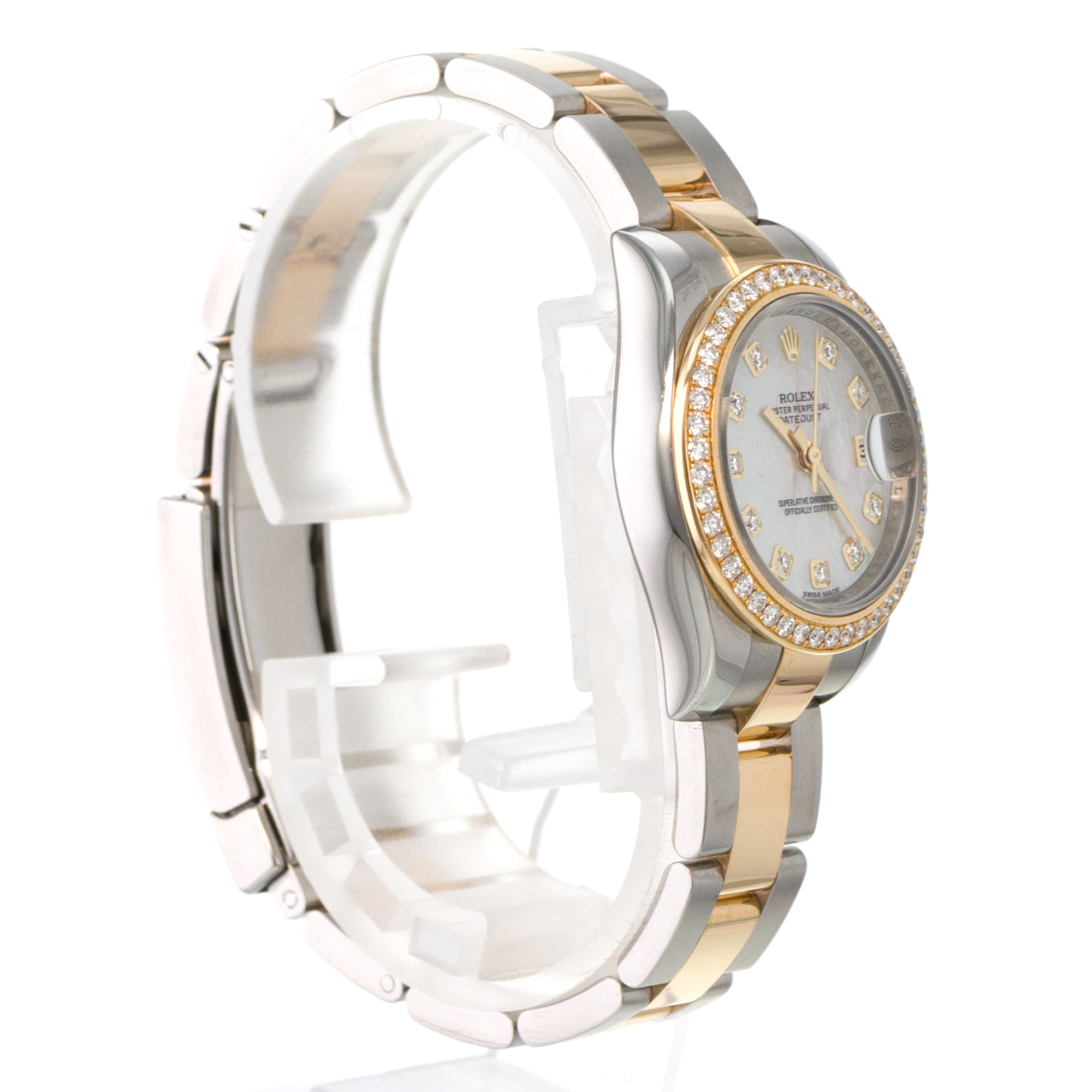 Rolex Datejust 26 179383 Mother of Pearl Diamond Yellow Gold Ladies Watch thumbnail 7